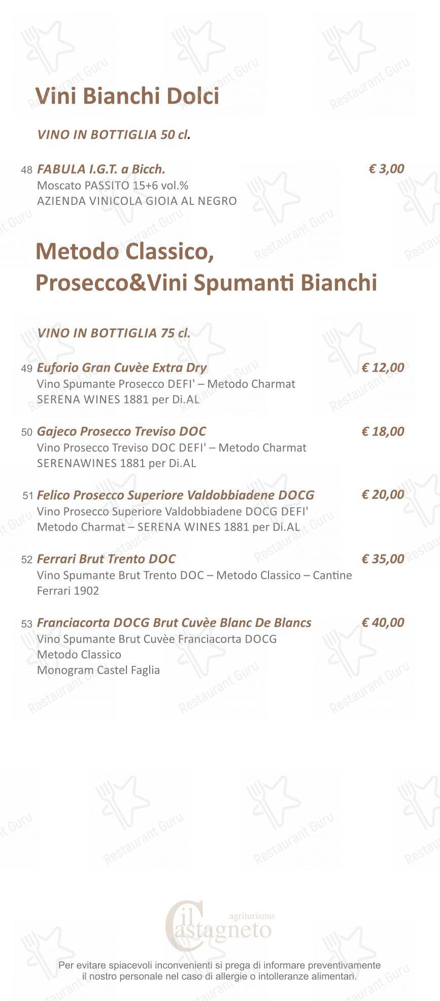 Menu per Agriturismo Il Castagneto - Padula ristorante con griglia
