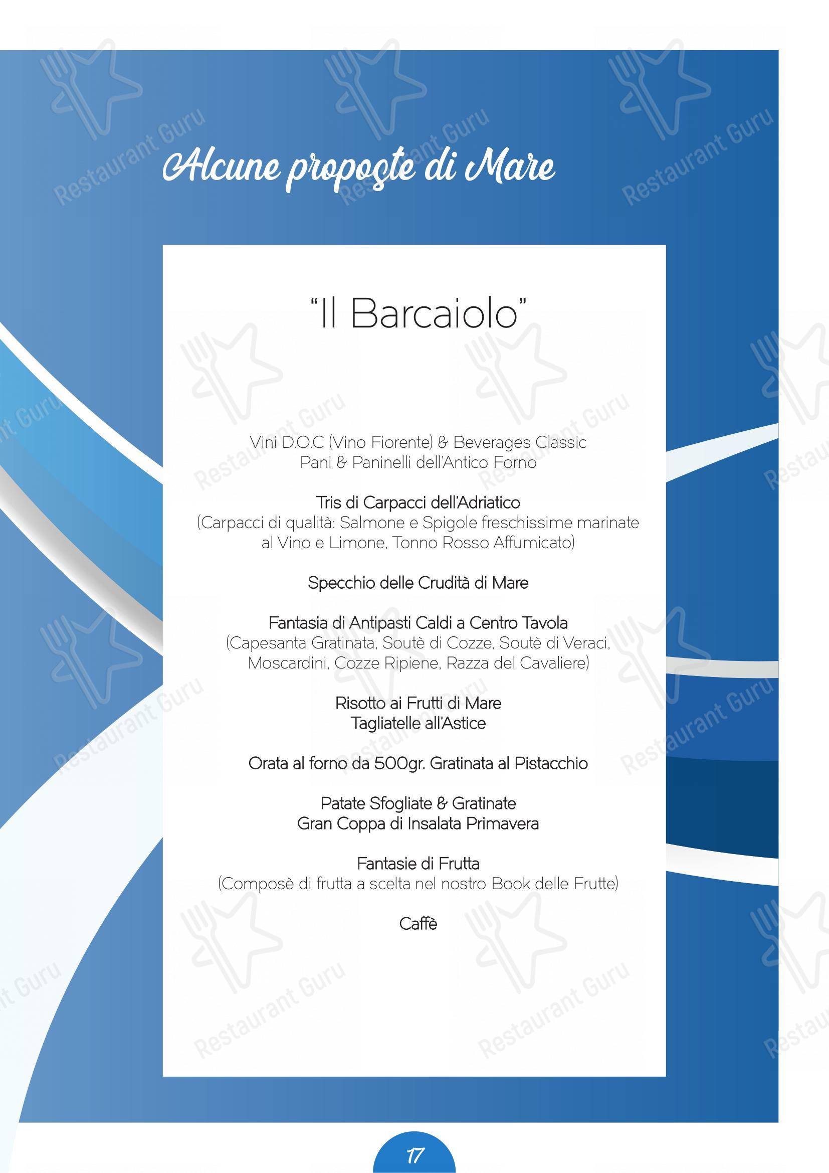 Menu di Il Castello di Perano - Menu