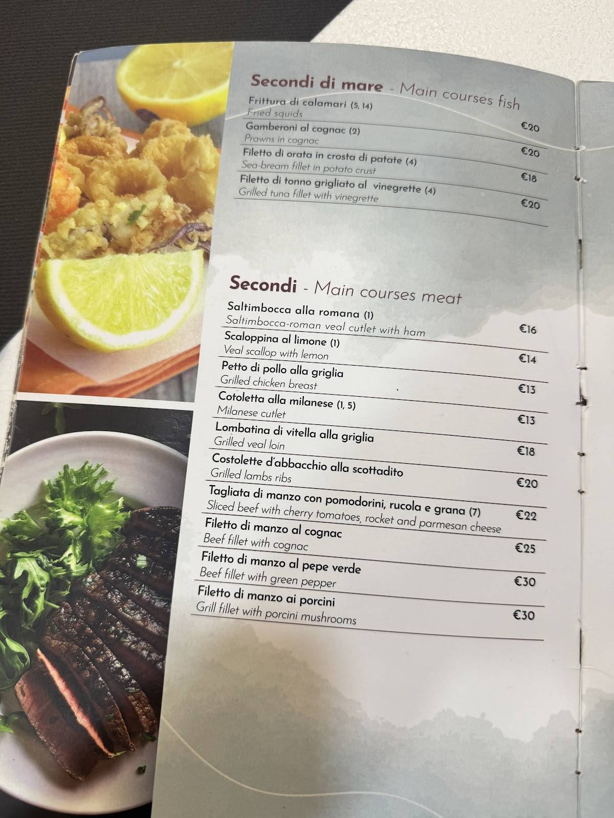 Menu di Il Fiammifero Strano 