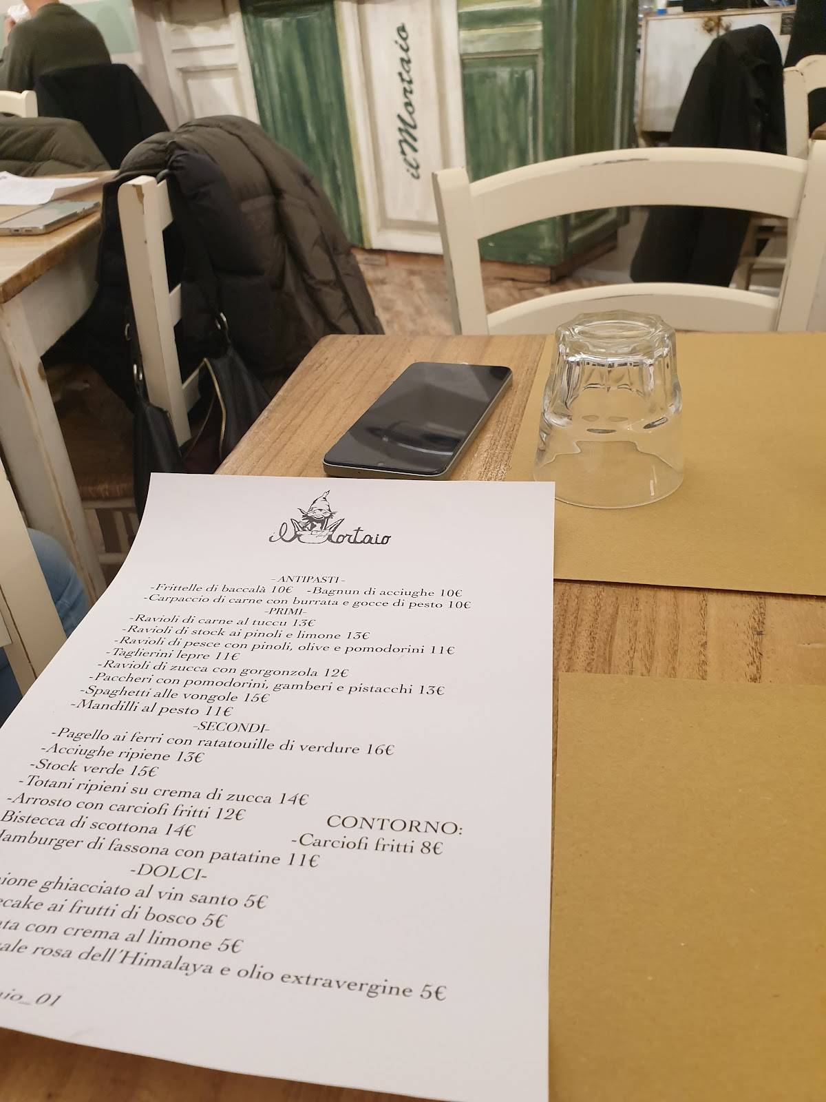 Menu di Il Mortaio 
