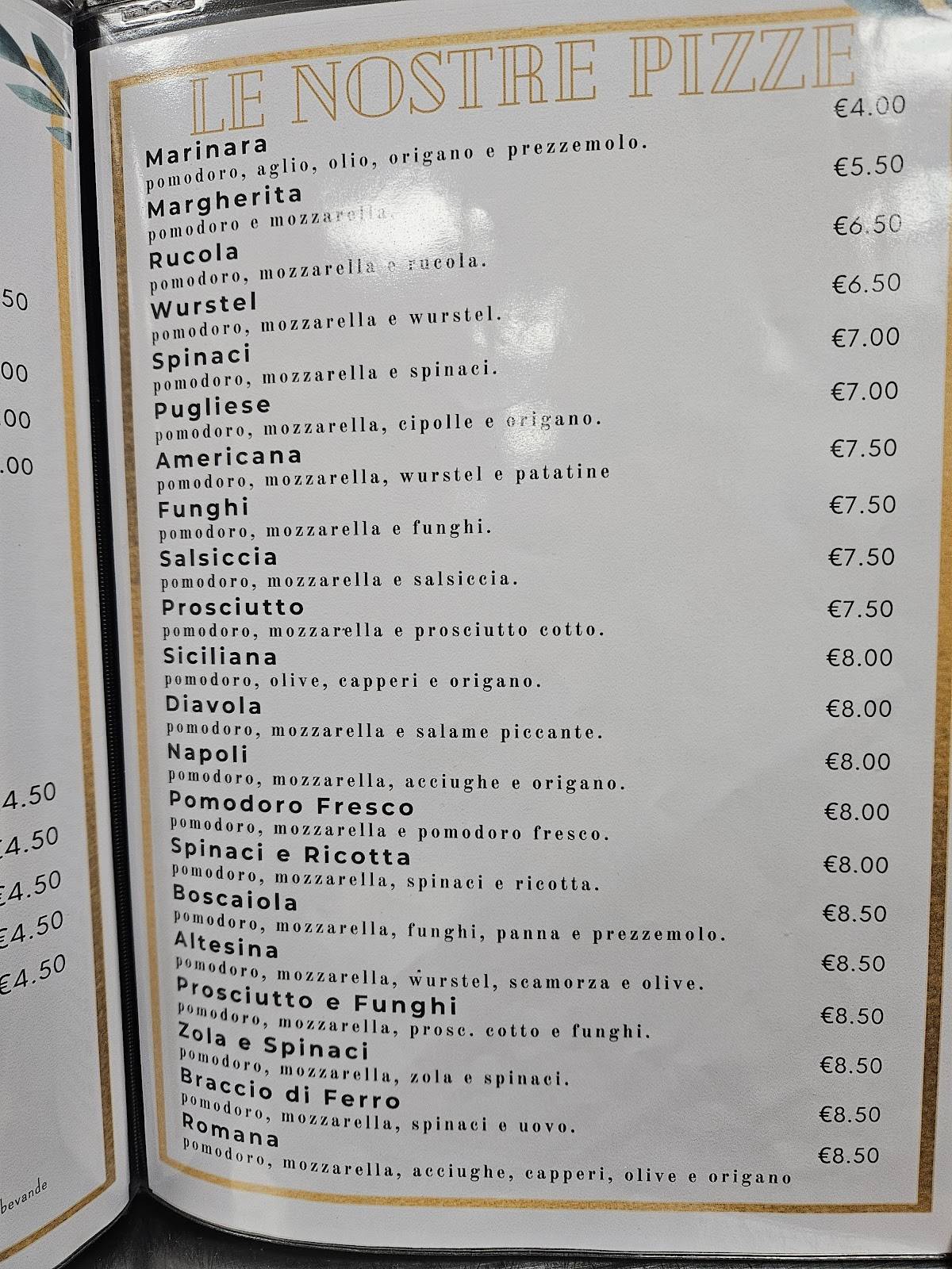 Menu di Goccia di Mare 