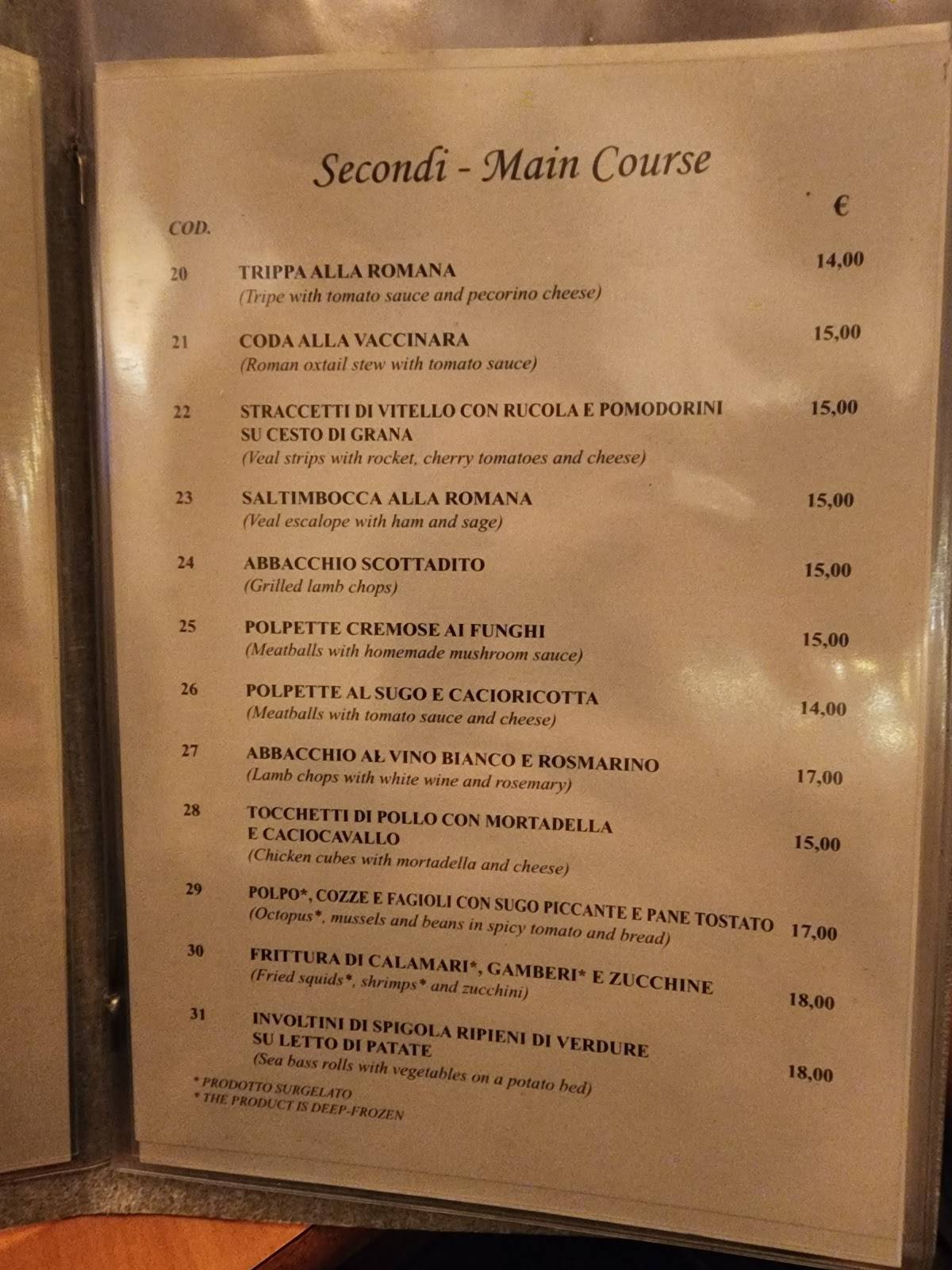 Menu di Il Tarallo  