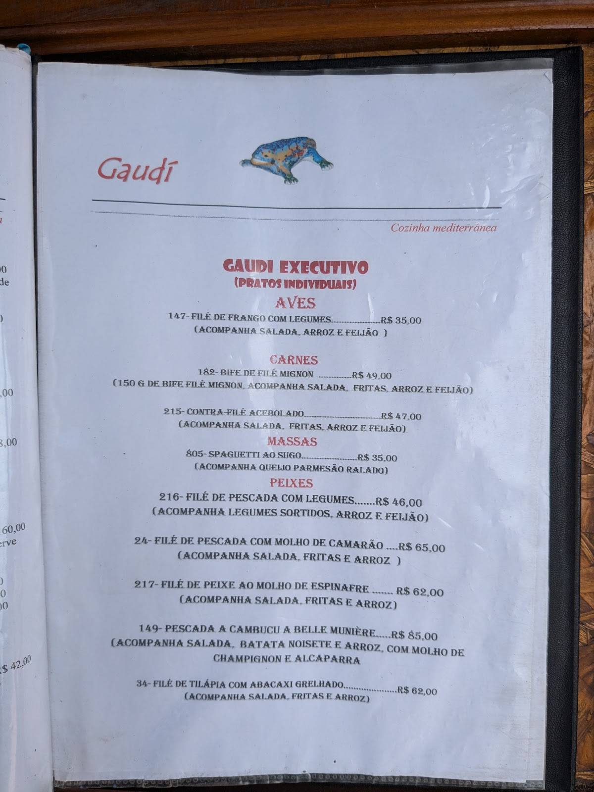 Restaurante Gaudí em Ilhabela SP Frutos do Mar cardápio