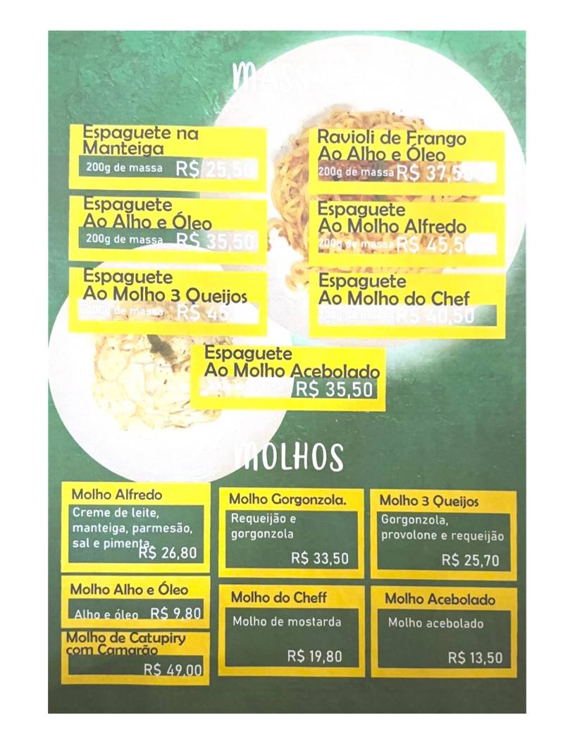 Peña del Sur cardápio