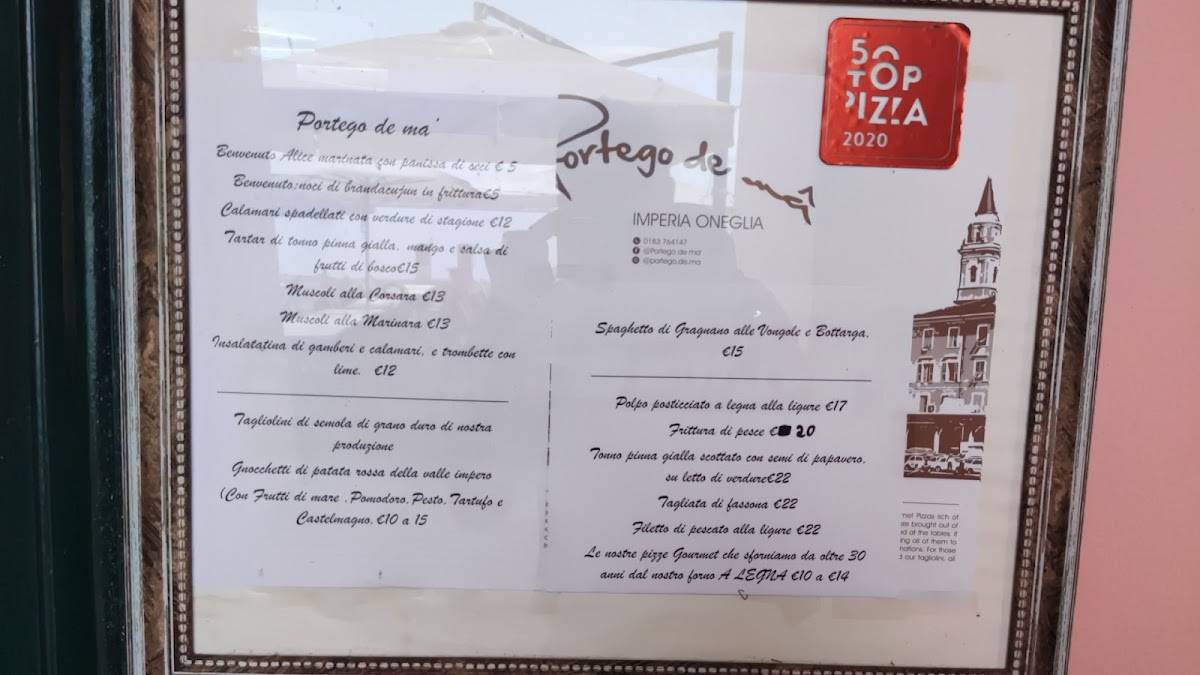 Menu di Portego De Ma 
