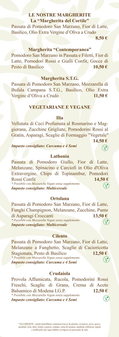 Menu di Il Cortile In Centro Pizza Gourmet 