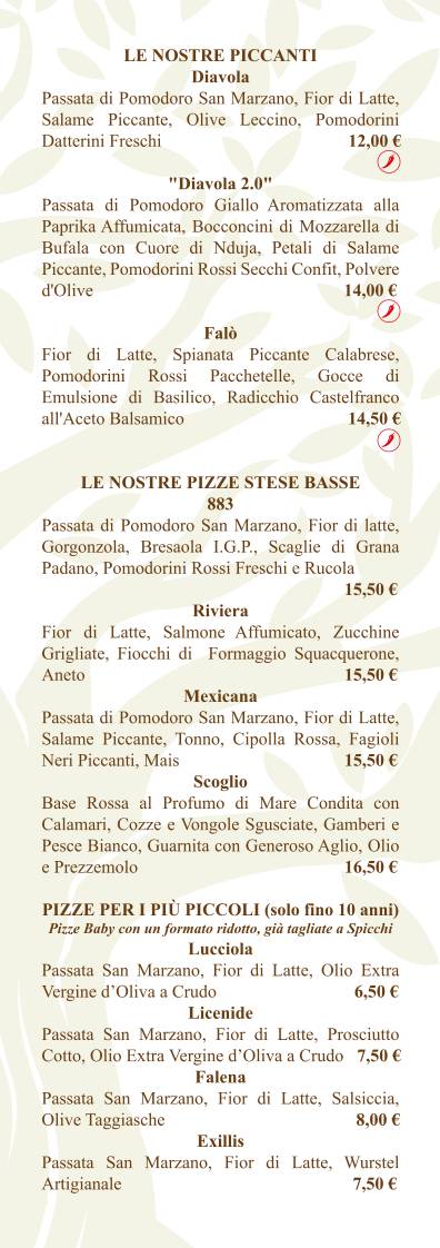 Menu di Il Cortile In Centro Pizza Gourmet 