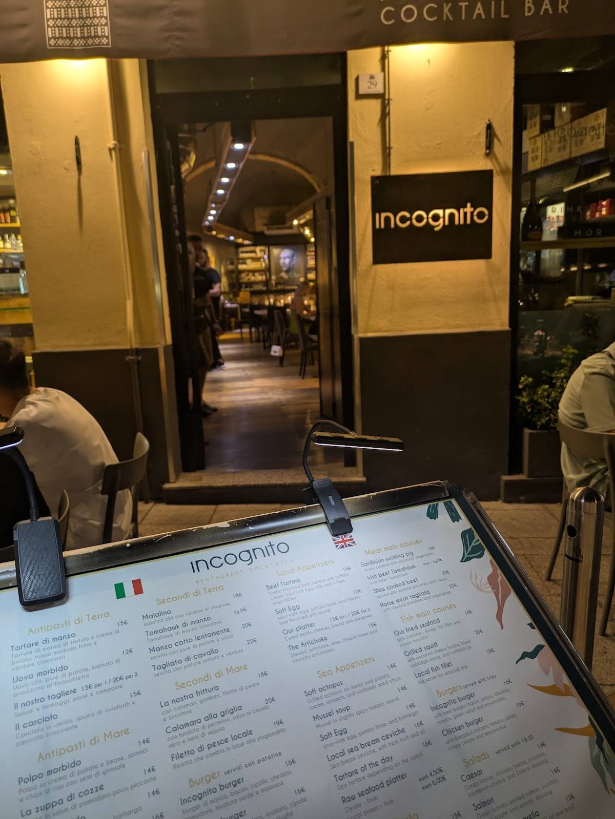 Menu di Incognito 