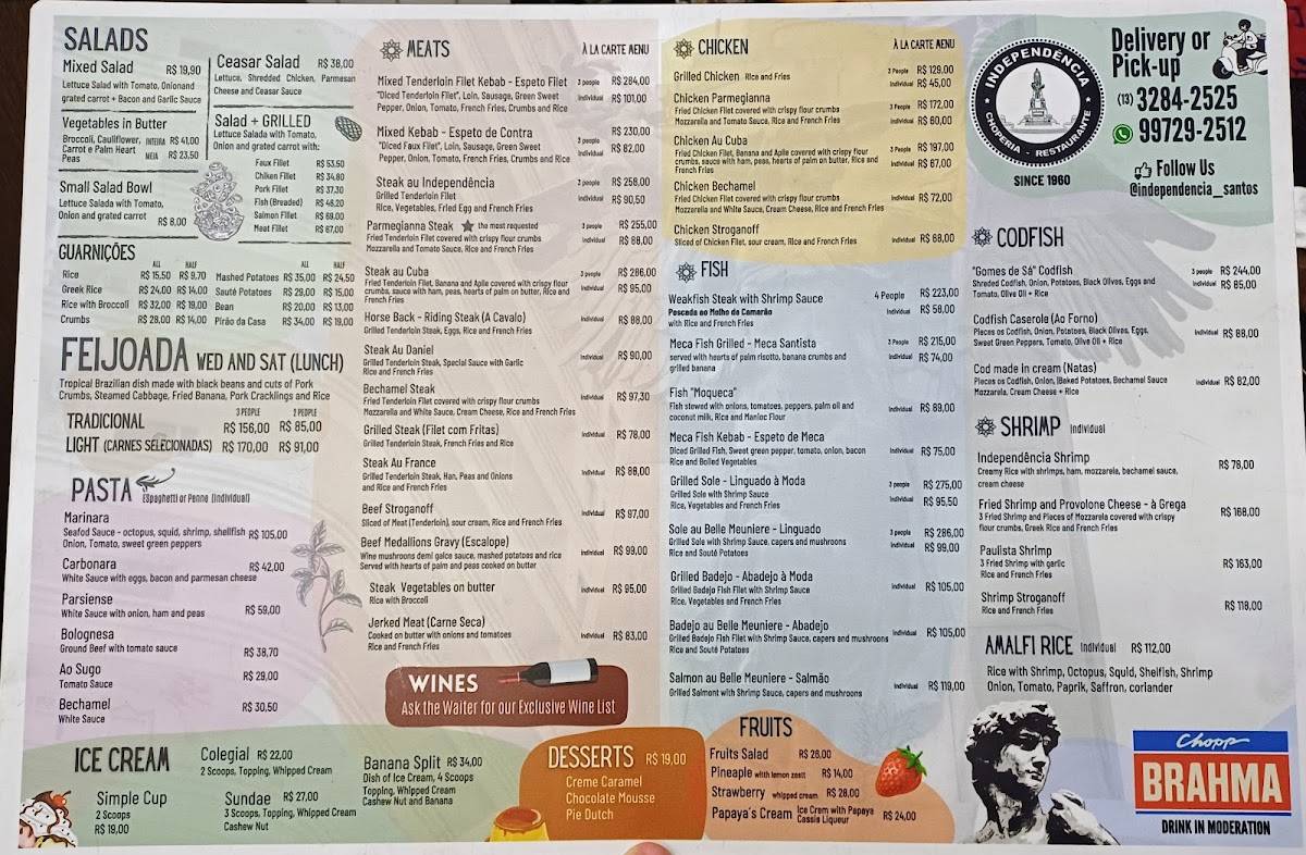 Independência Choperia & Restaurante cardápio