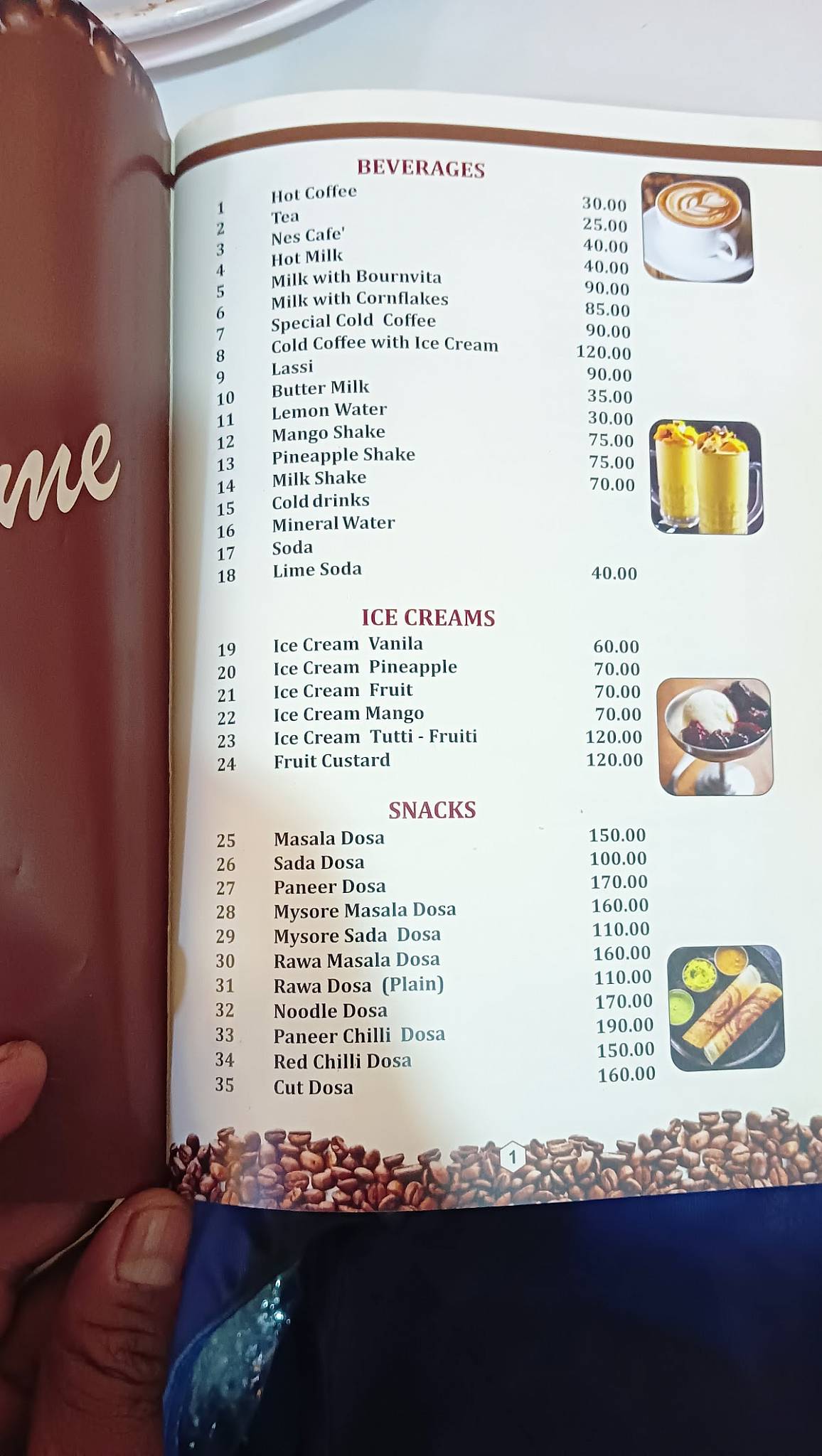 Indian Coffee House menu