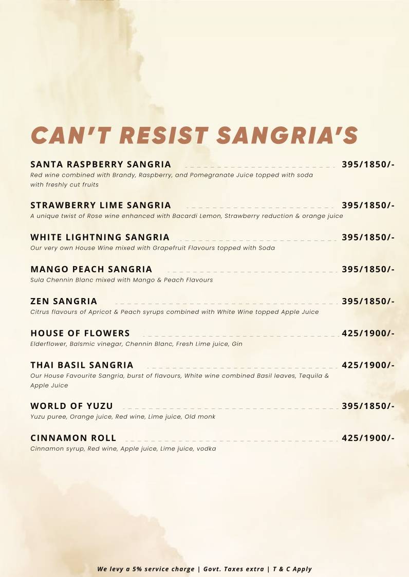 Iron Bar & Grill menu