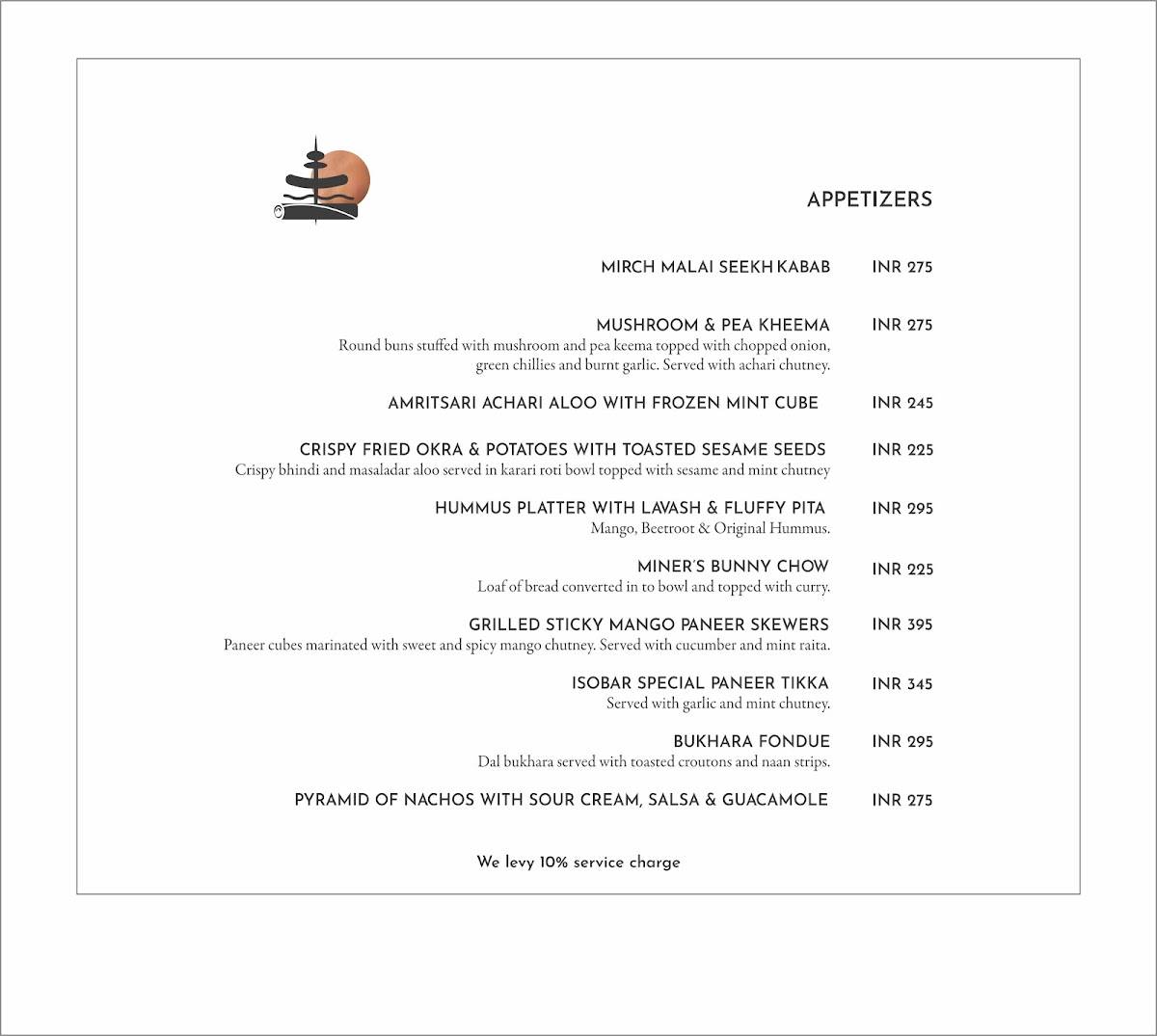 Iso Cafe & Bar menu