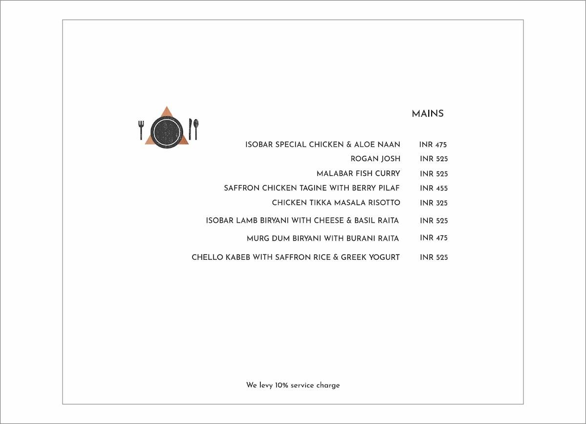 Iso Cafe & Bar menu