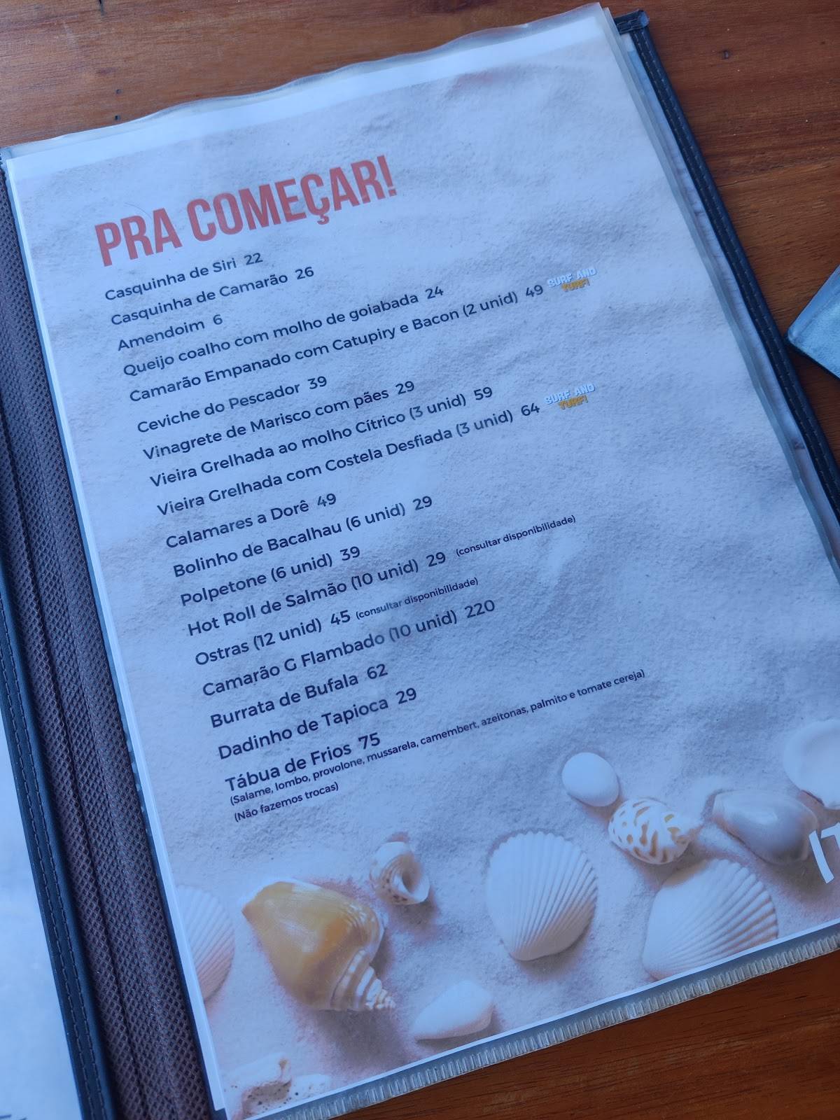 Ita Na Praia Restaurante cardápio
