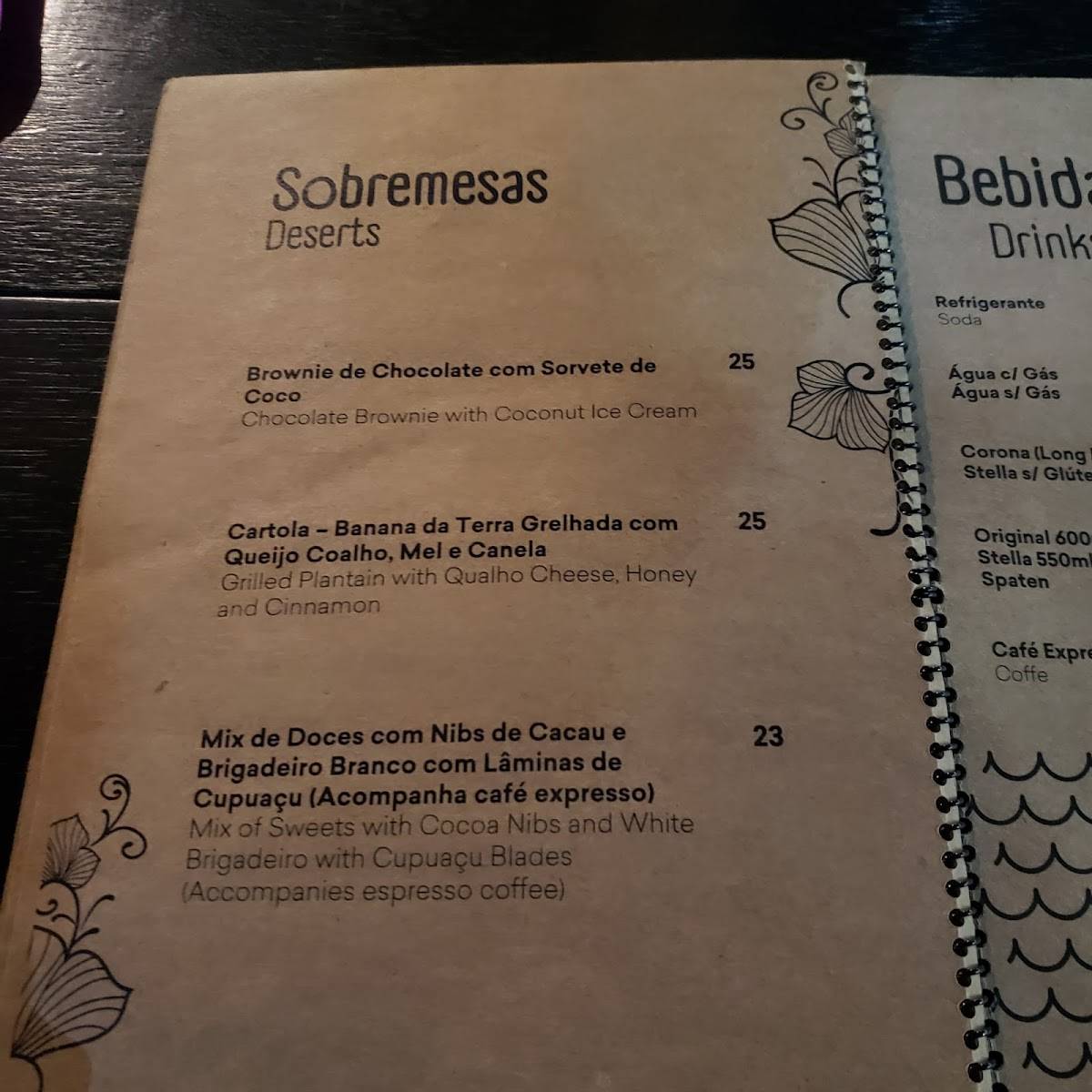 Manga Rosa Restaurante cardápio