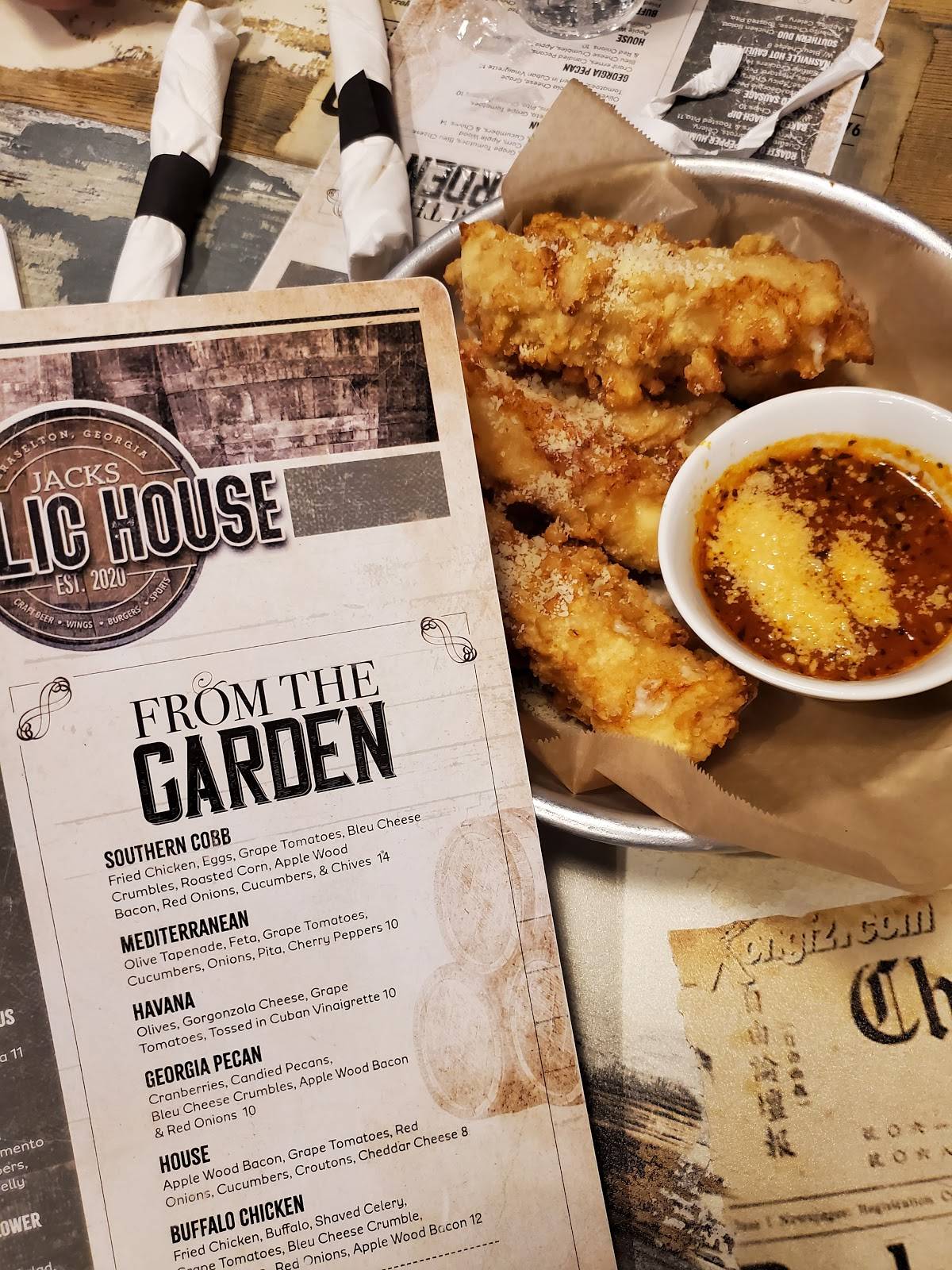 Menu at Jacks Public House, Braselton