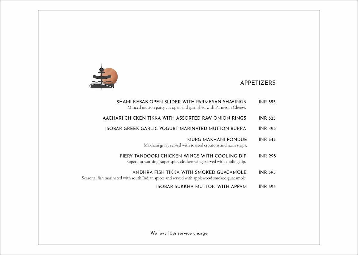Iso Cafe & Bar menu