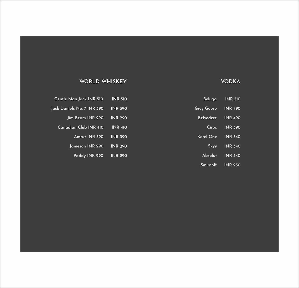 Iso Cafe & Bar menu