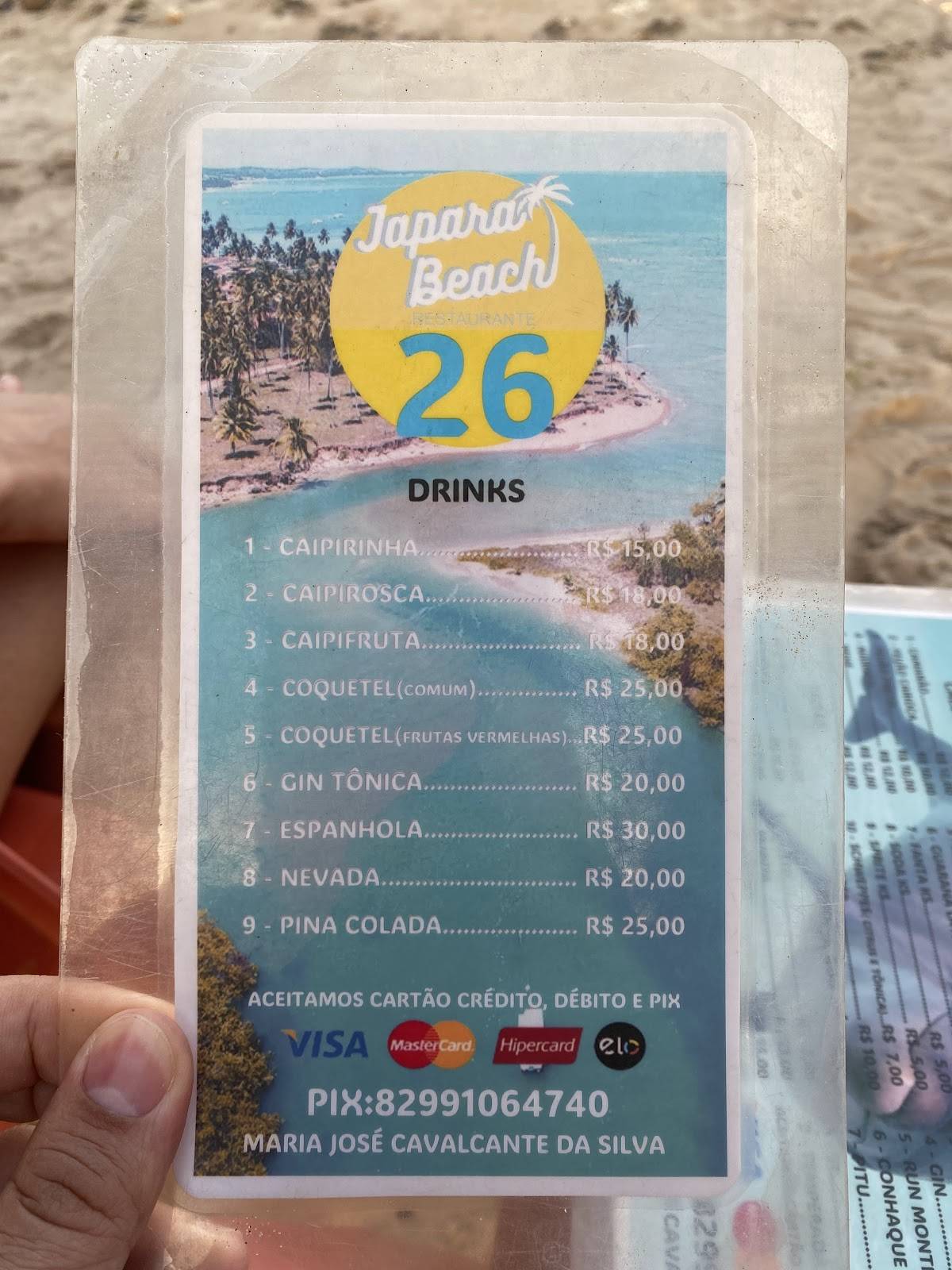 Japara Beach cardápio