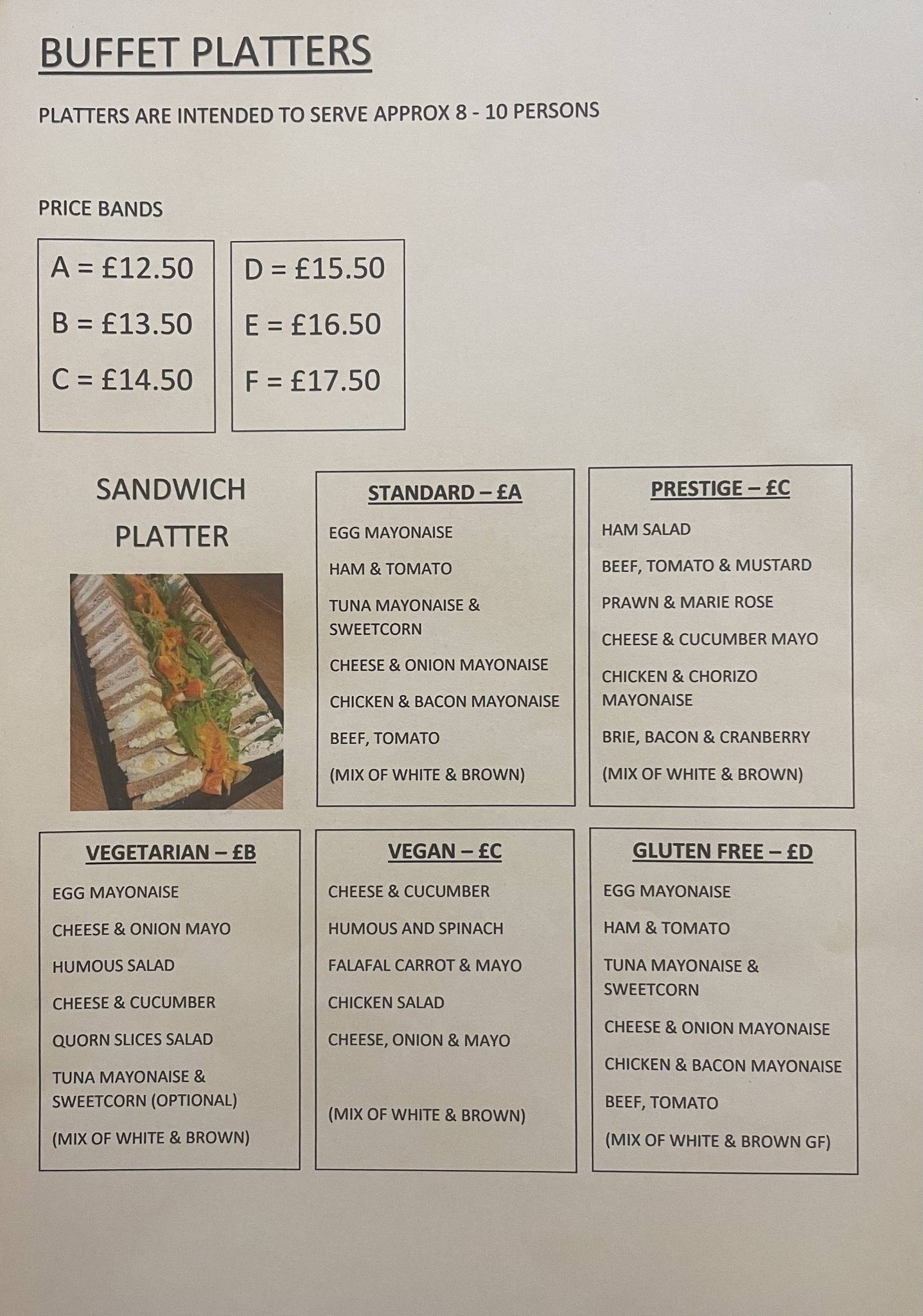 Menu at Jaspers Cafe, Nottingham, 24b High St
