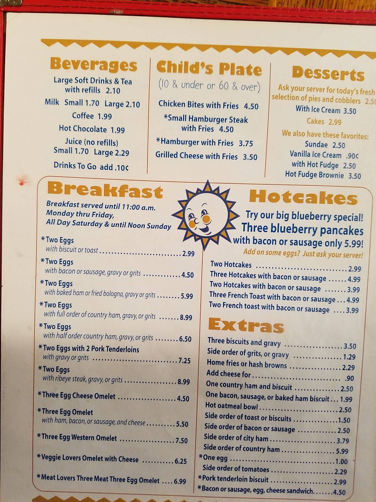 Menu at Jay's Family Restaurant, LLC, Nashville