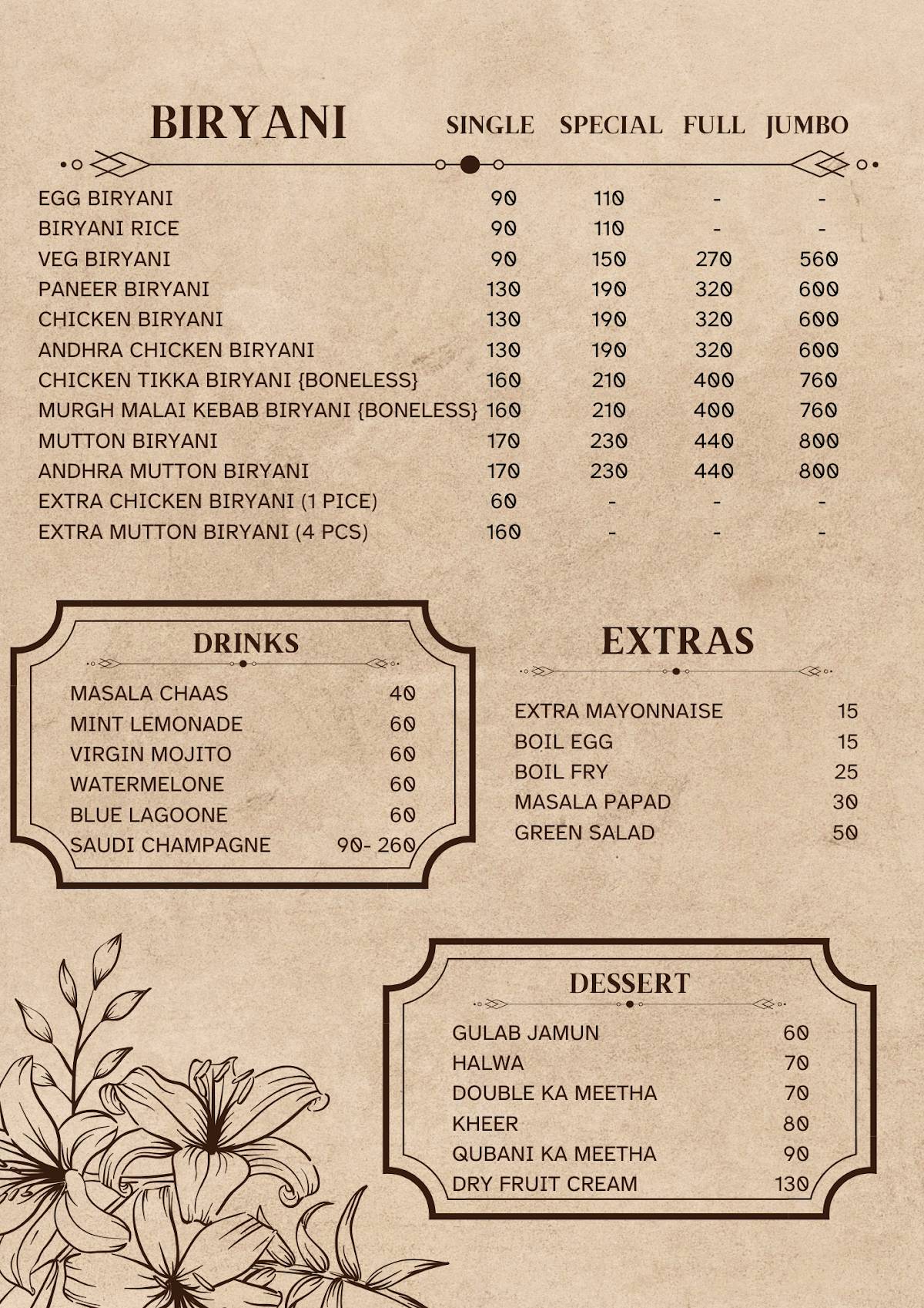 JiJanab Restaurant menu