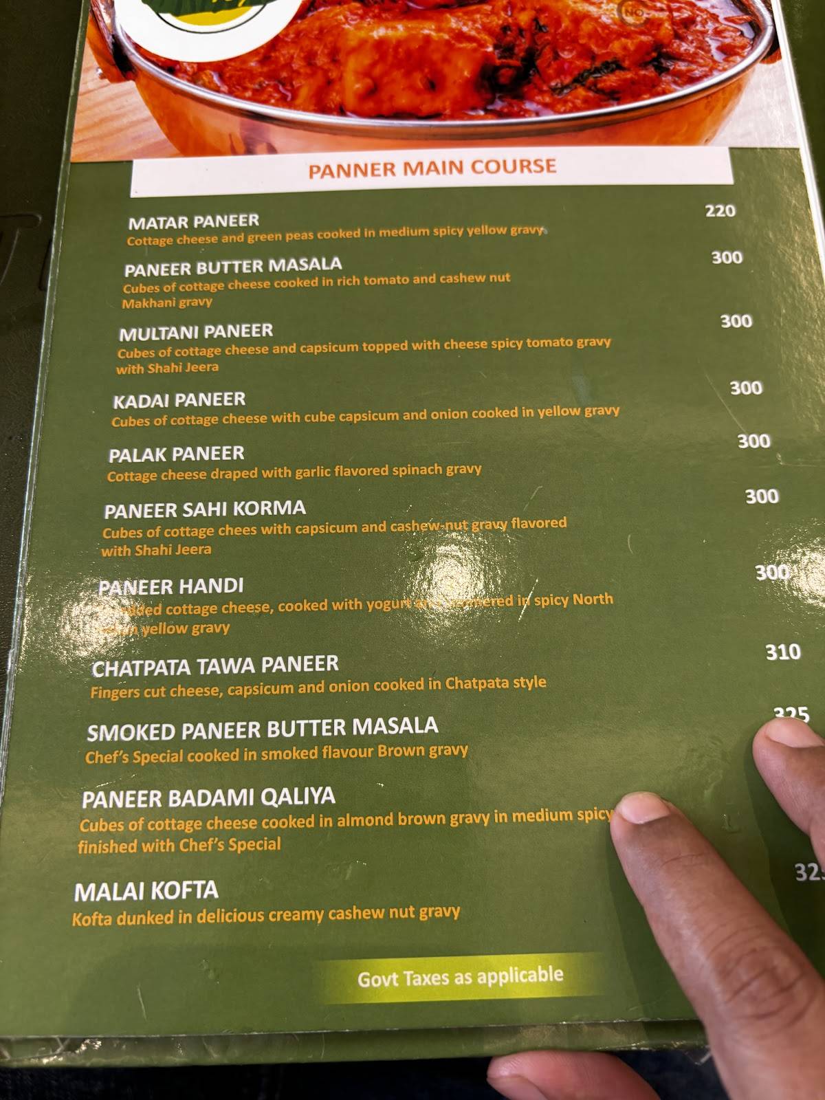Jiva Veg Restaurant menu