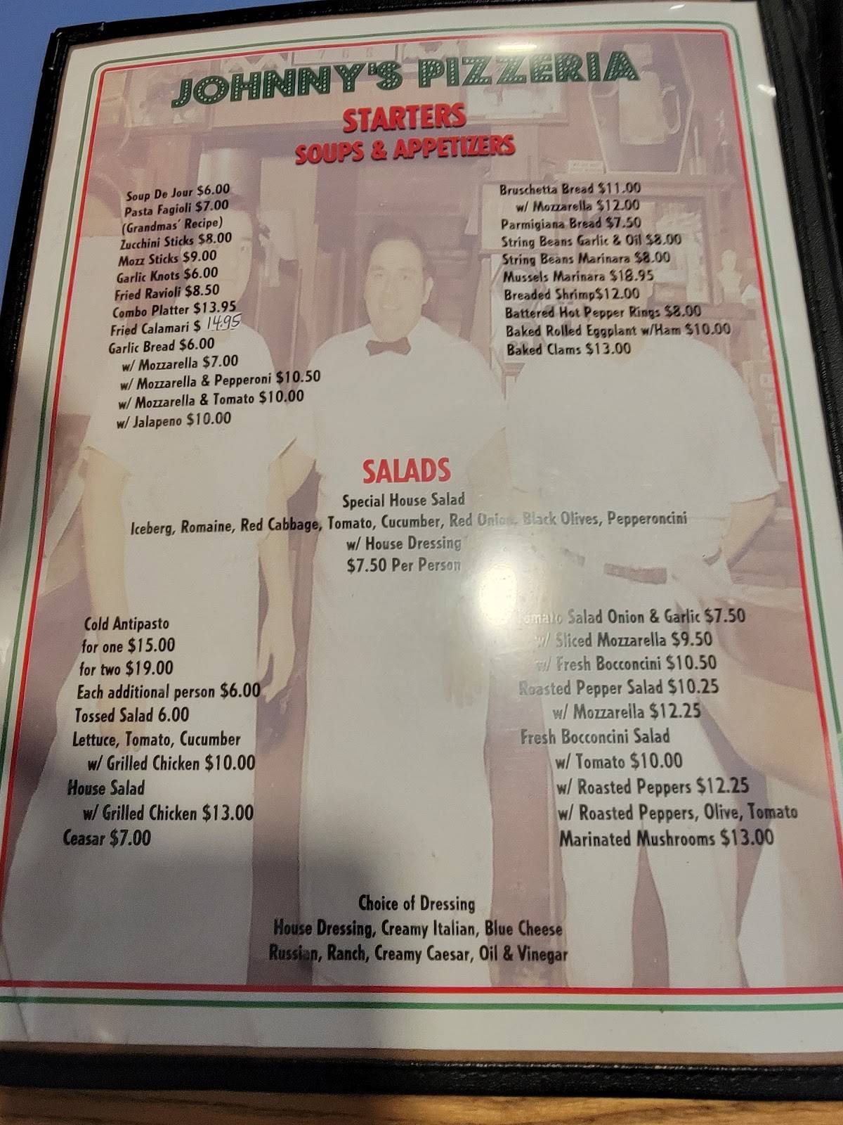 Menu at Johnny's Pizzeria, Mount Vernon