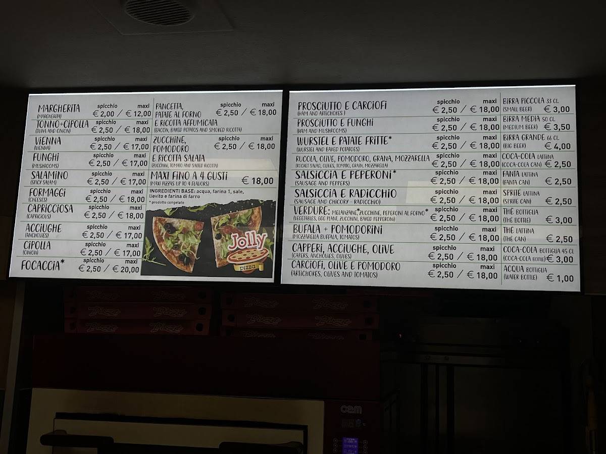 Menu di Jolly Pizza d isonzo 