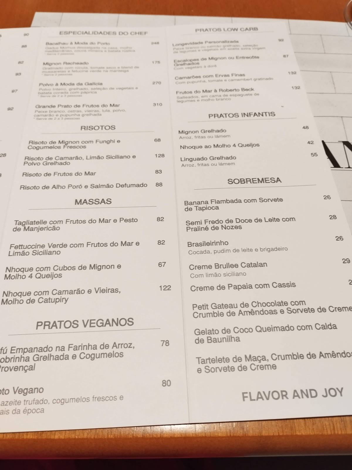 Jonni's | Cozinha Mediterrânea cardápio