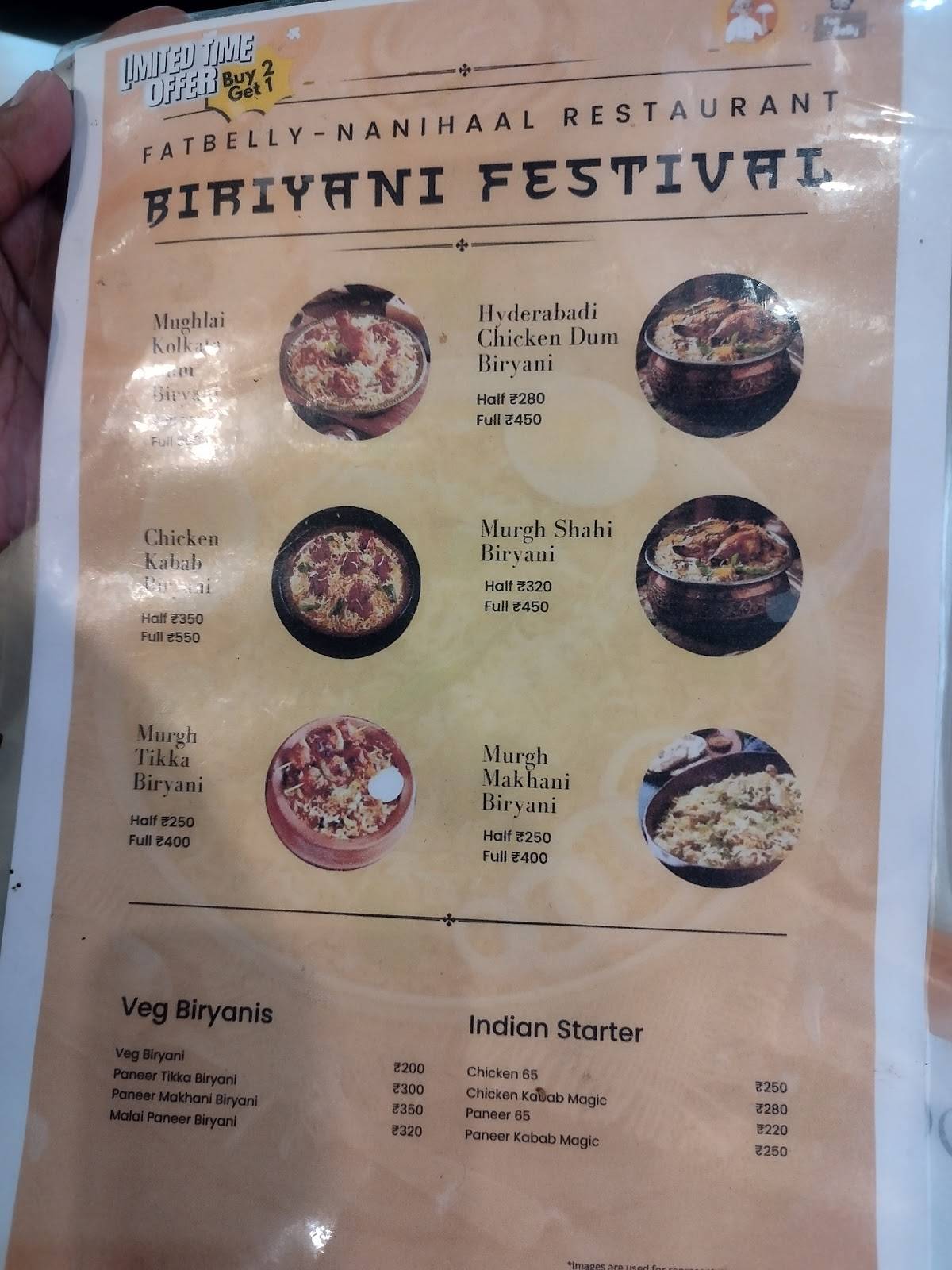 Fat Belly menu