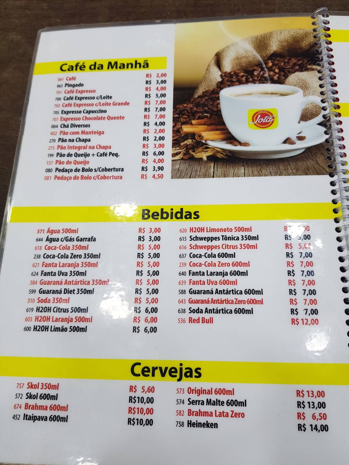 Jota Restaurante cardápio