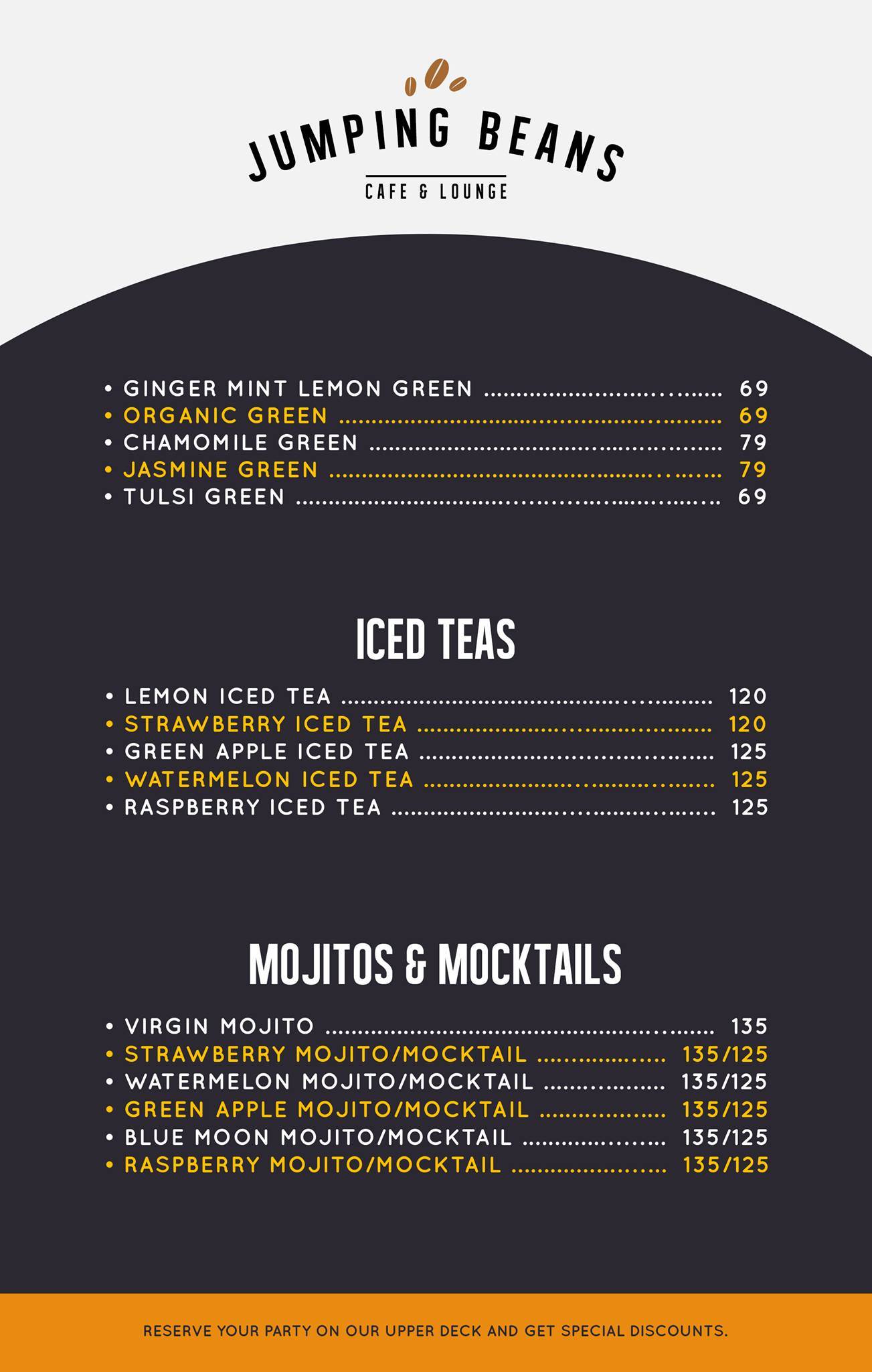 Jumping Beans menu