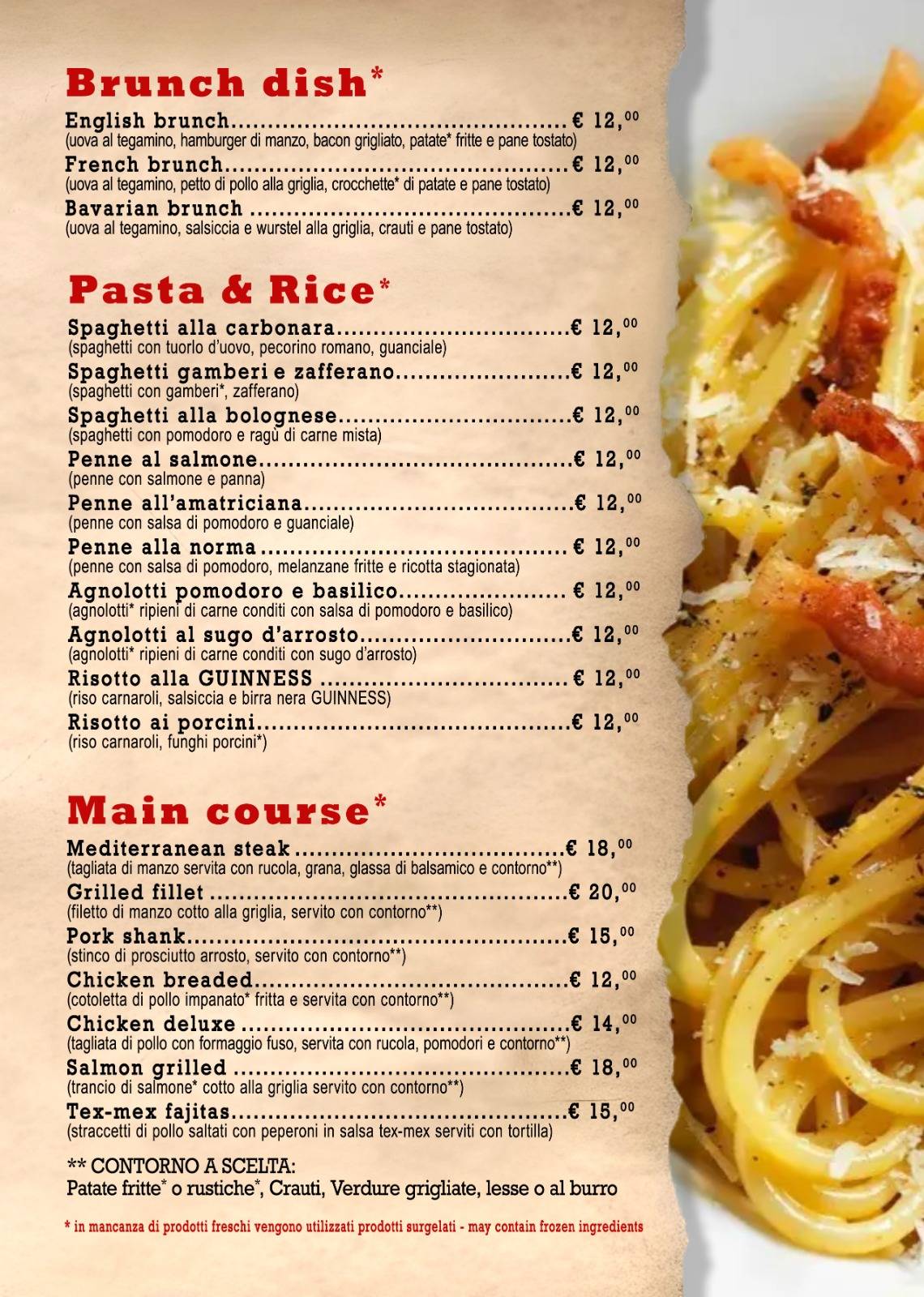 Menu di Jumping Jester Pub 