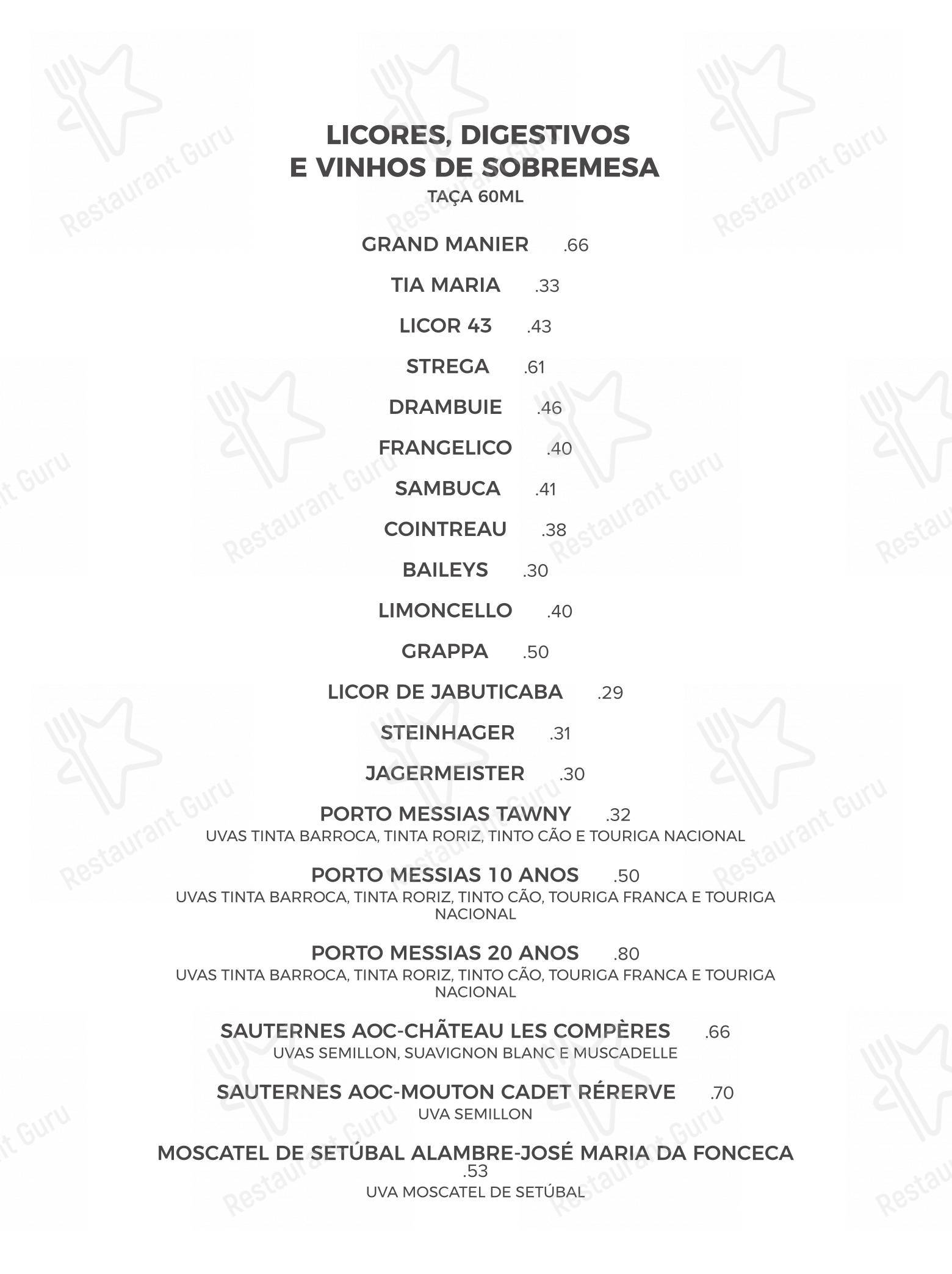 Menu para K.sa Restaurante restaurante