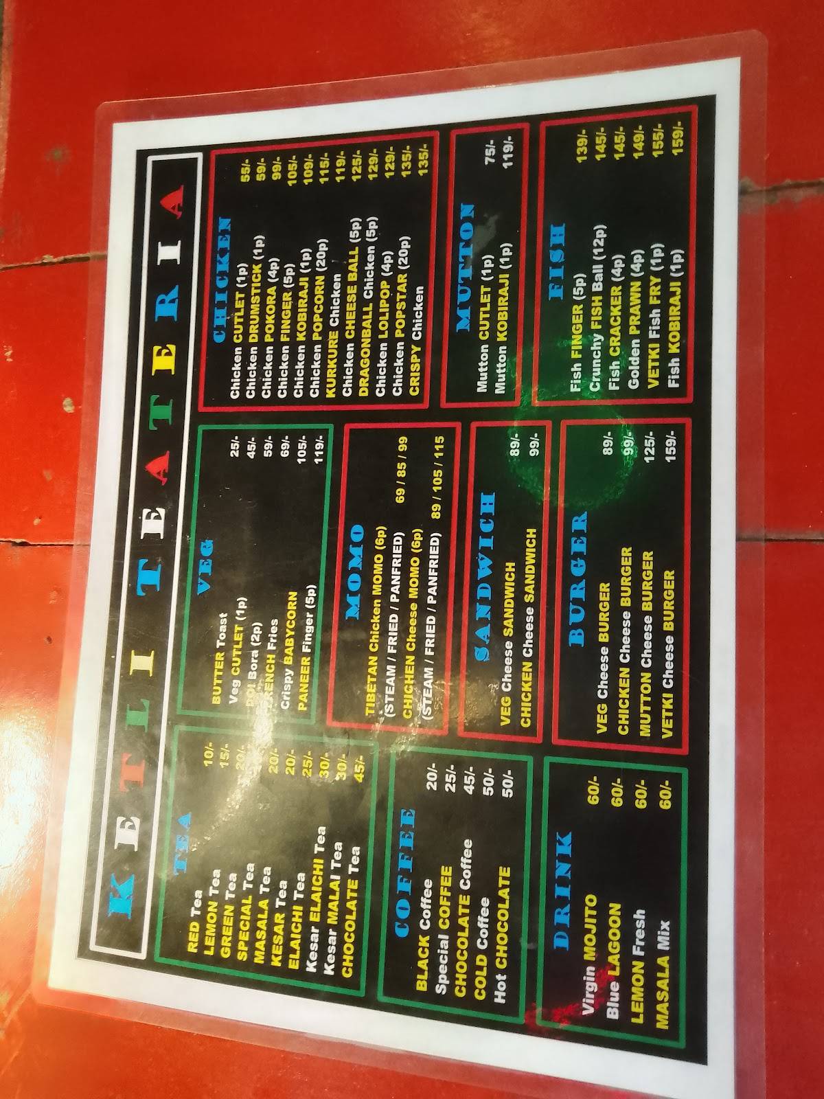 KETLI TEATERIA menu