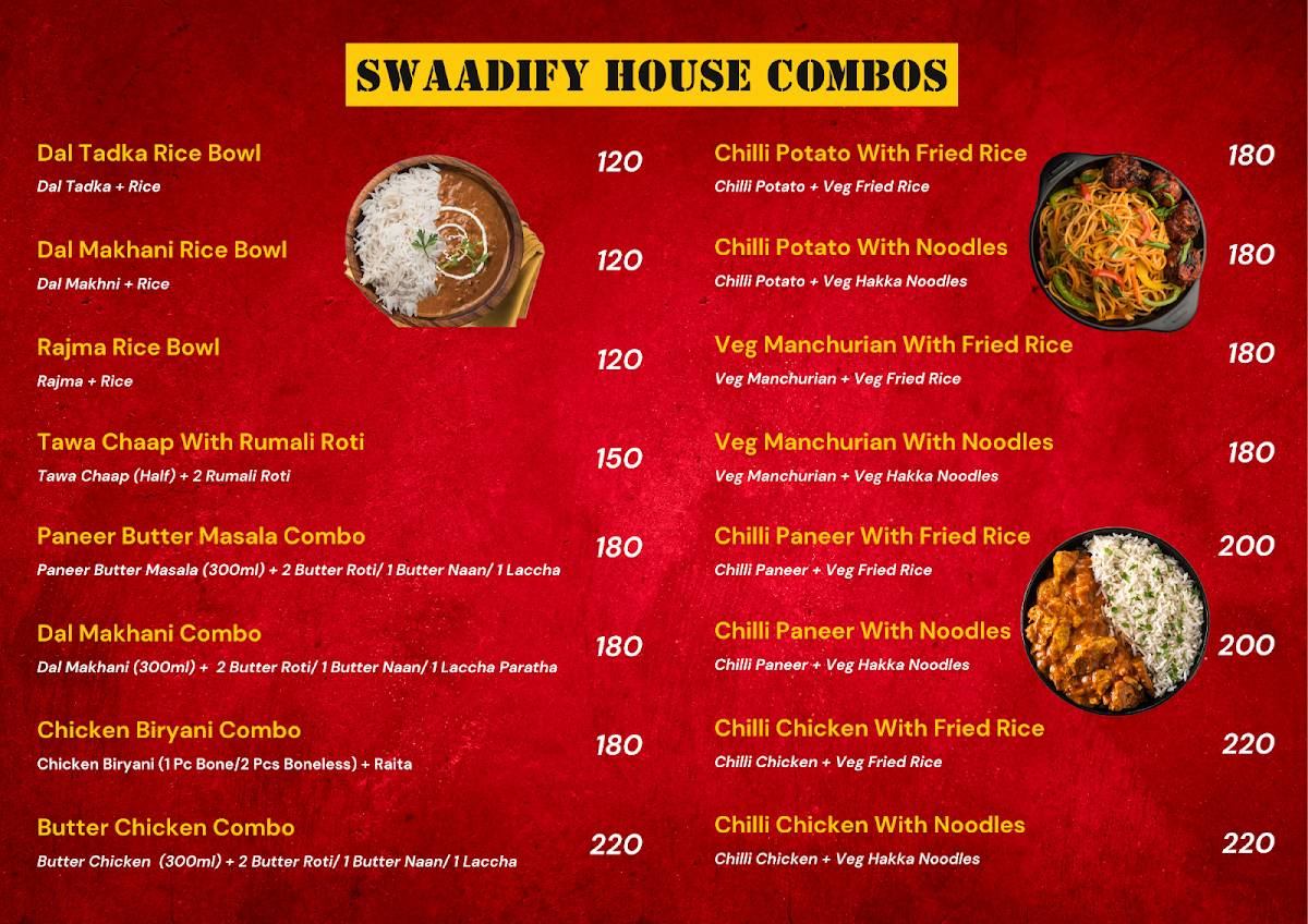 Swaadify menu