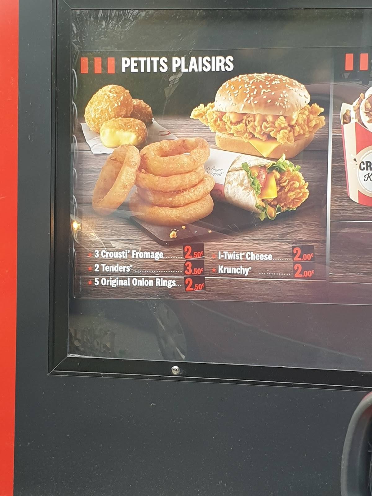 Menu de KFC Strasbourg la Vigie