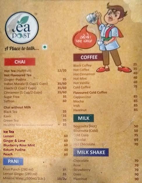 KK's Cafe menu
