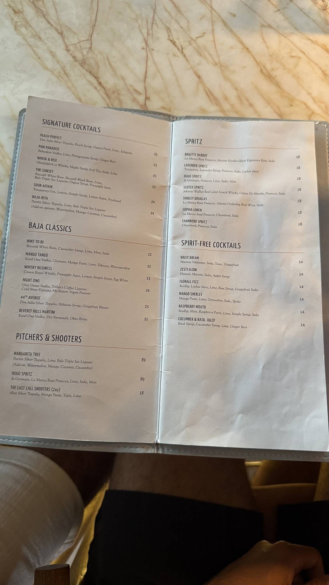 Menu de KŌST