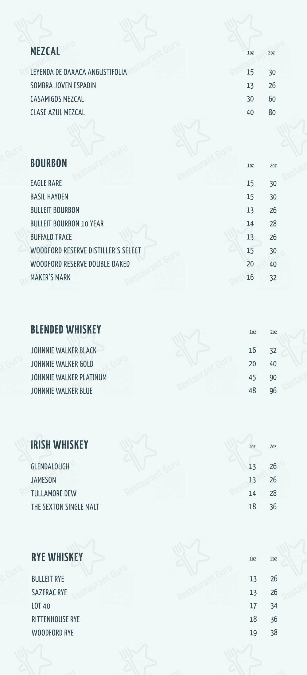 Menu pour KŌST - plats et boissons