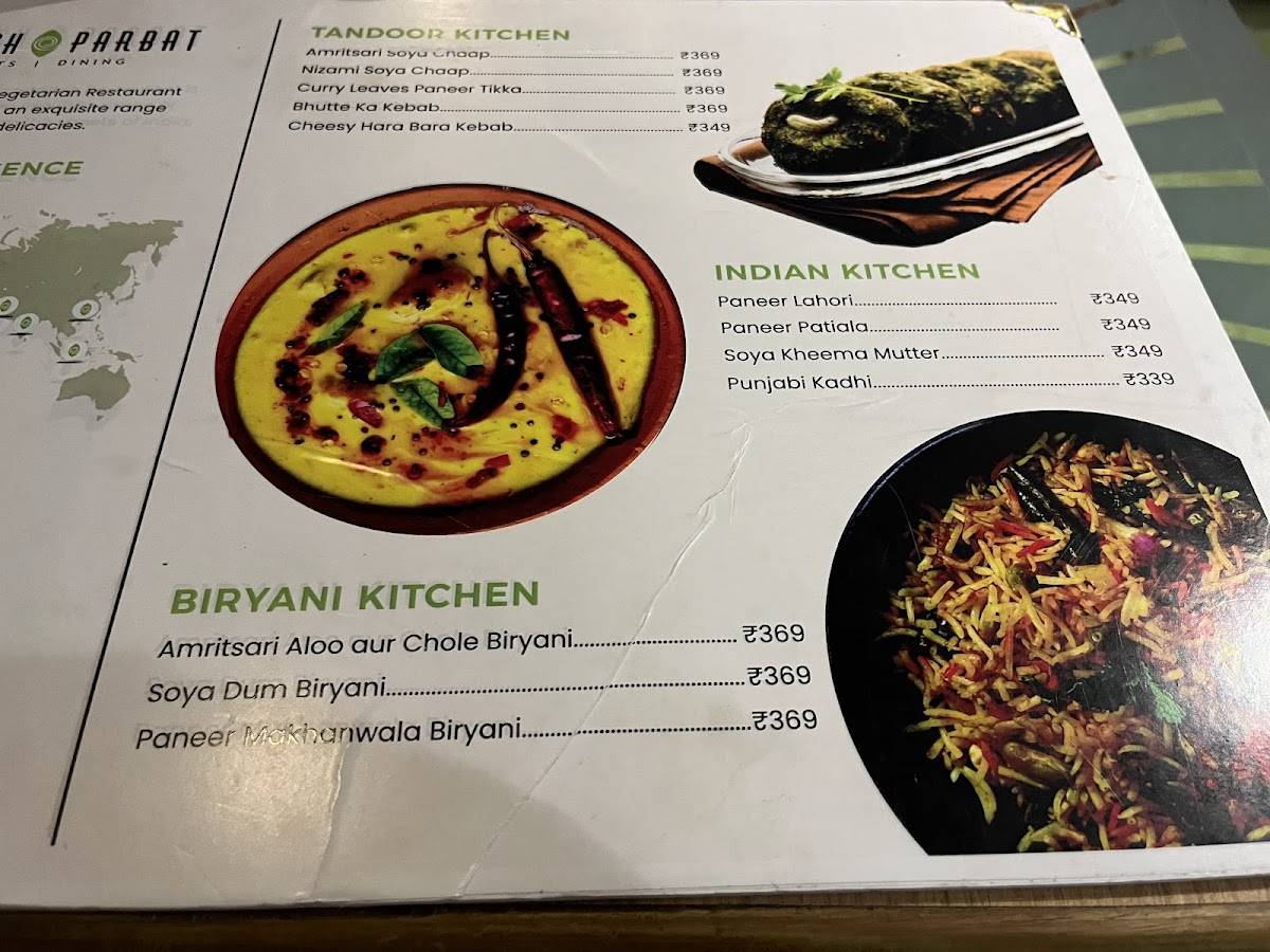 Kailash Parbat- Pure Vegetarian Restaurant menu