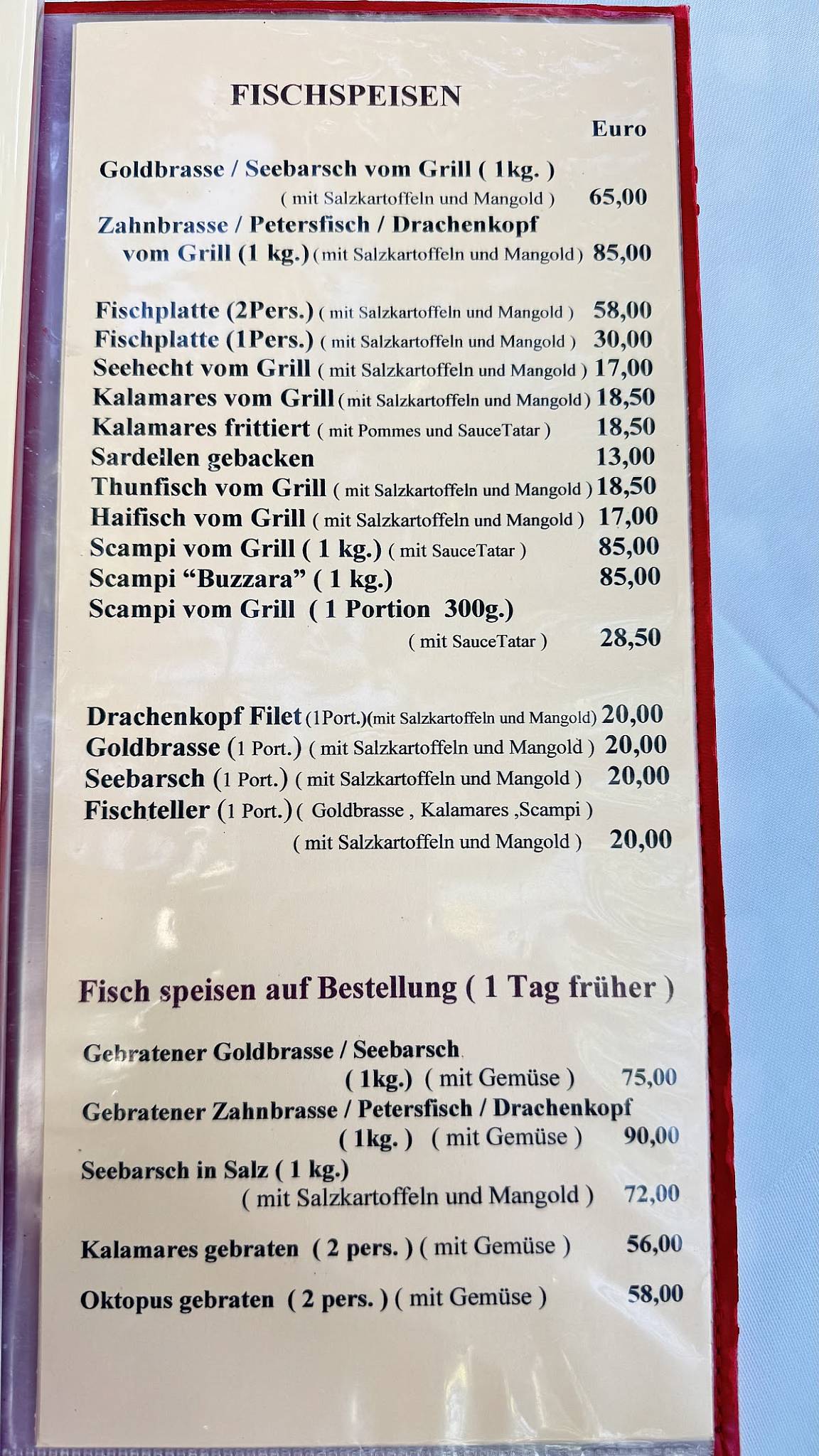 Menu di Casablanca 