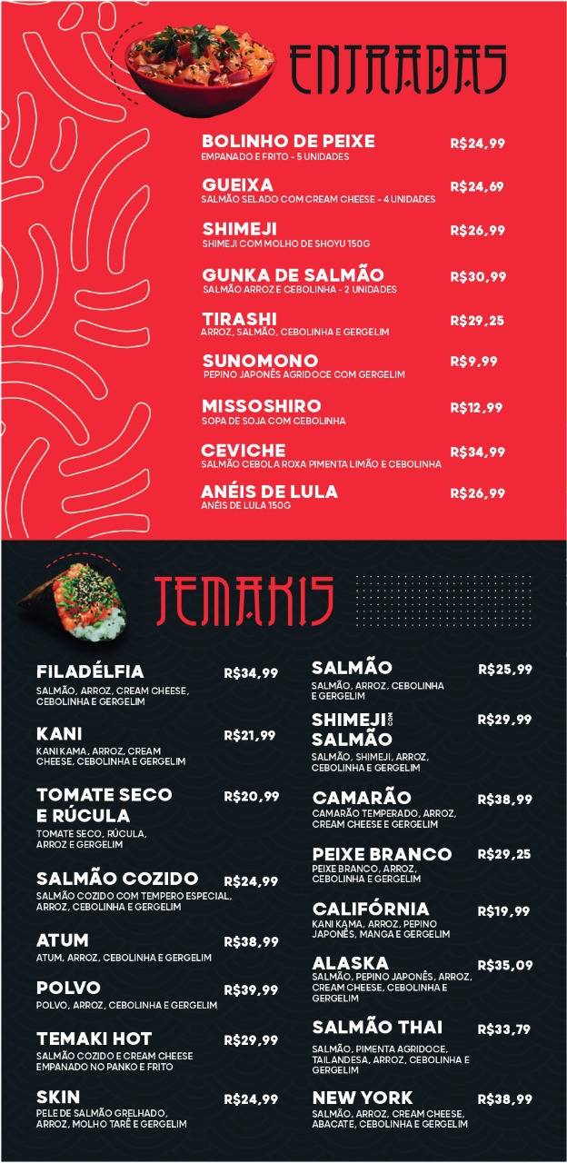 Kando Sushi cardápio