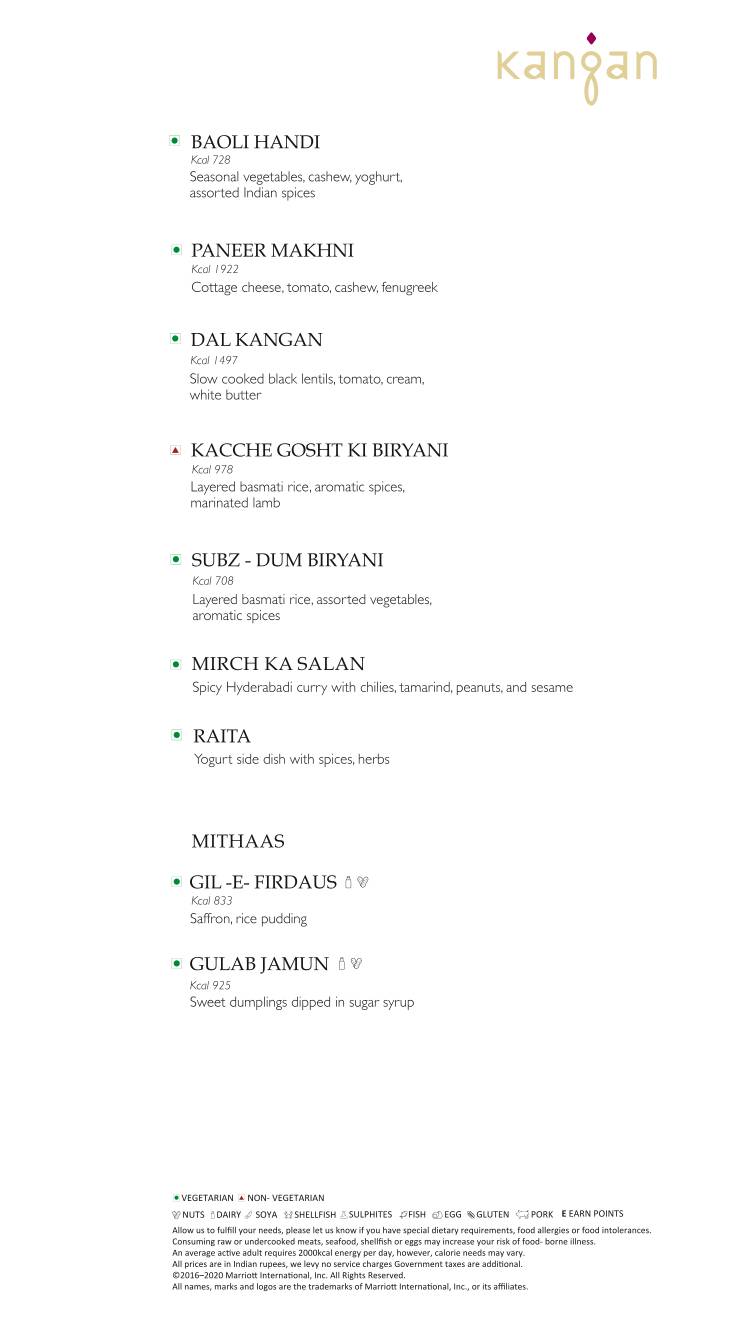 Kangan menu