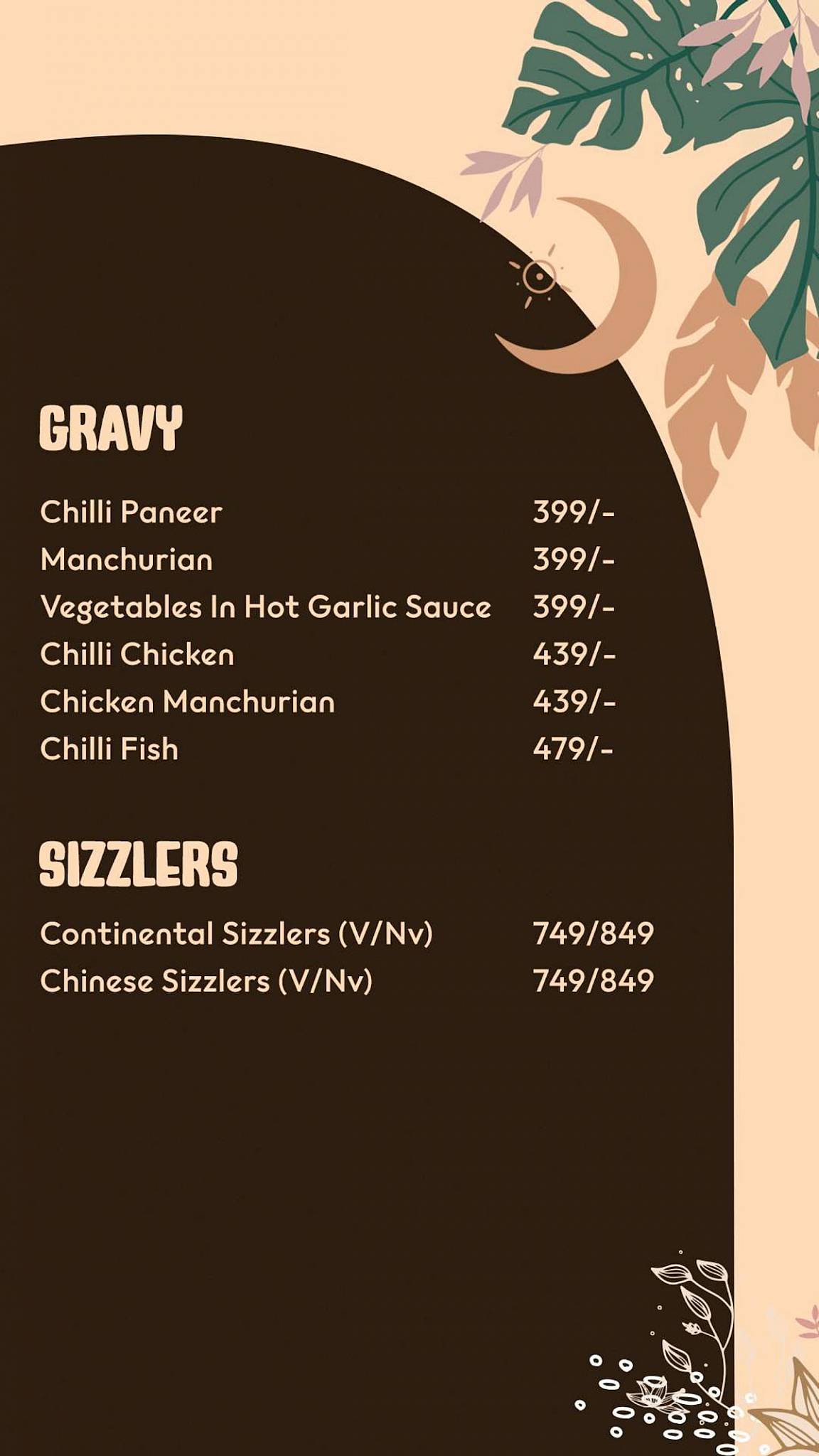 Boho menu