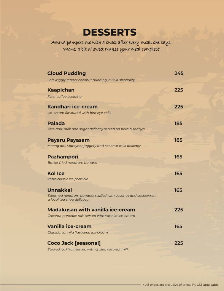 Kappa Chakka Kandhari menu