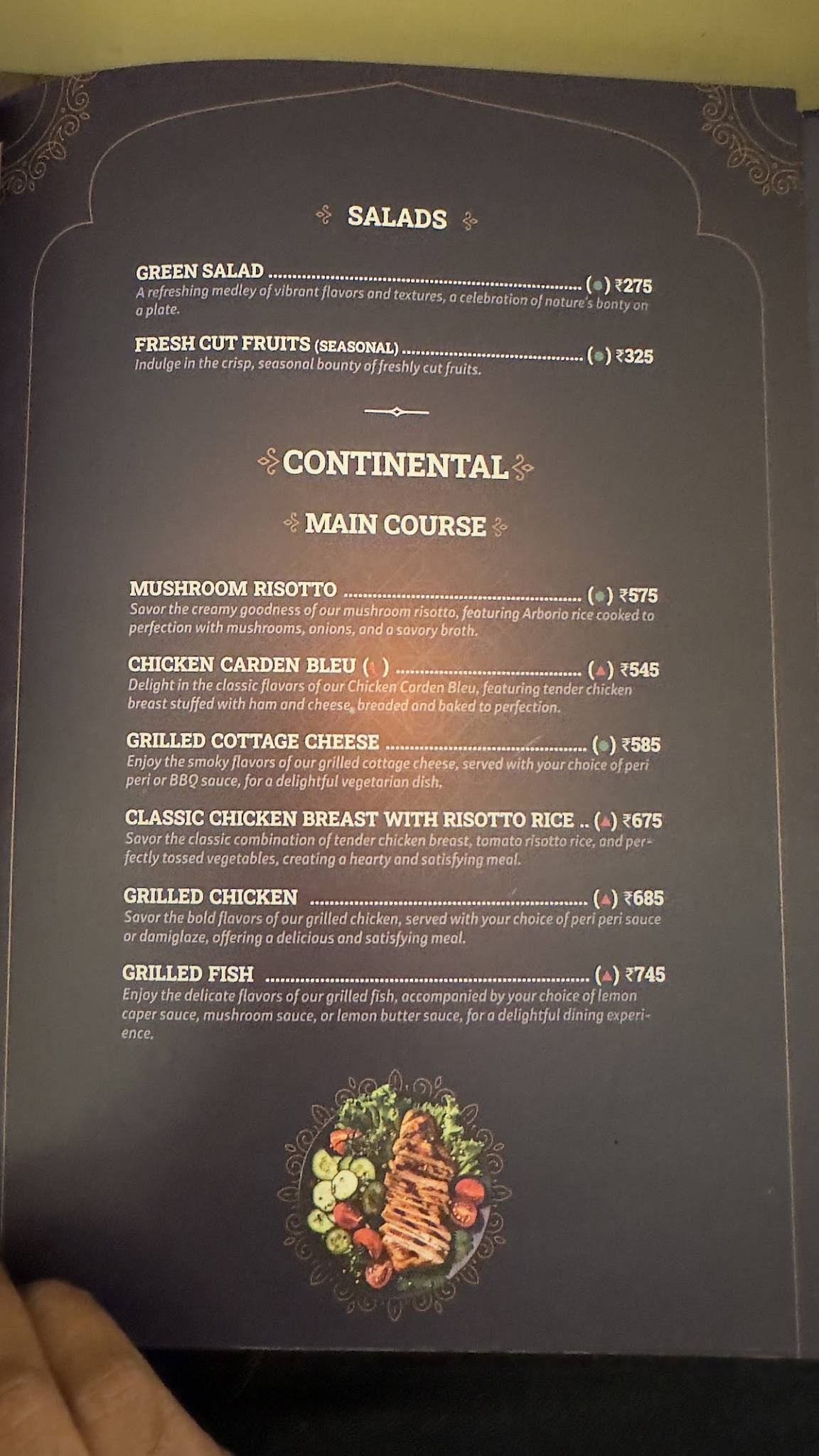 THRONES menu