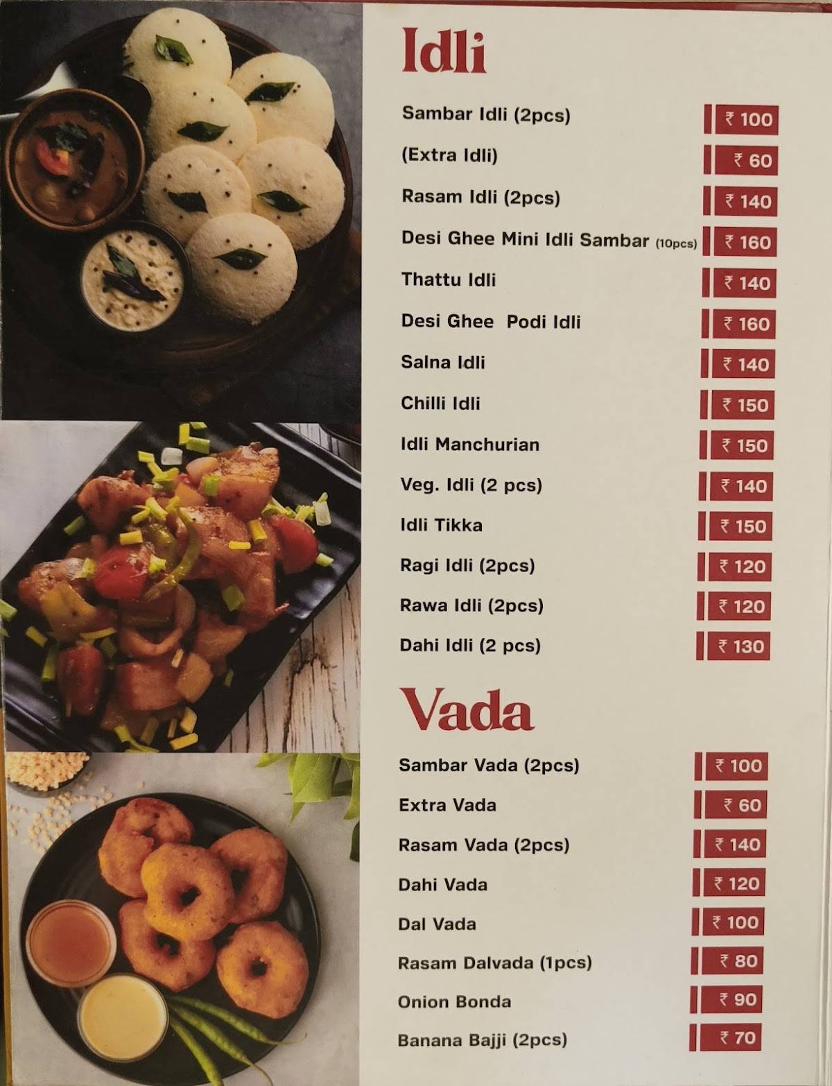 Karthik South Indian Restaurant menu