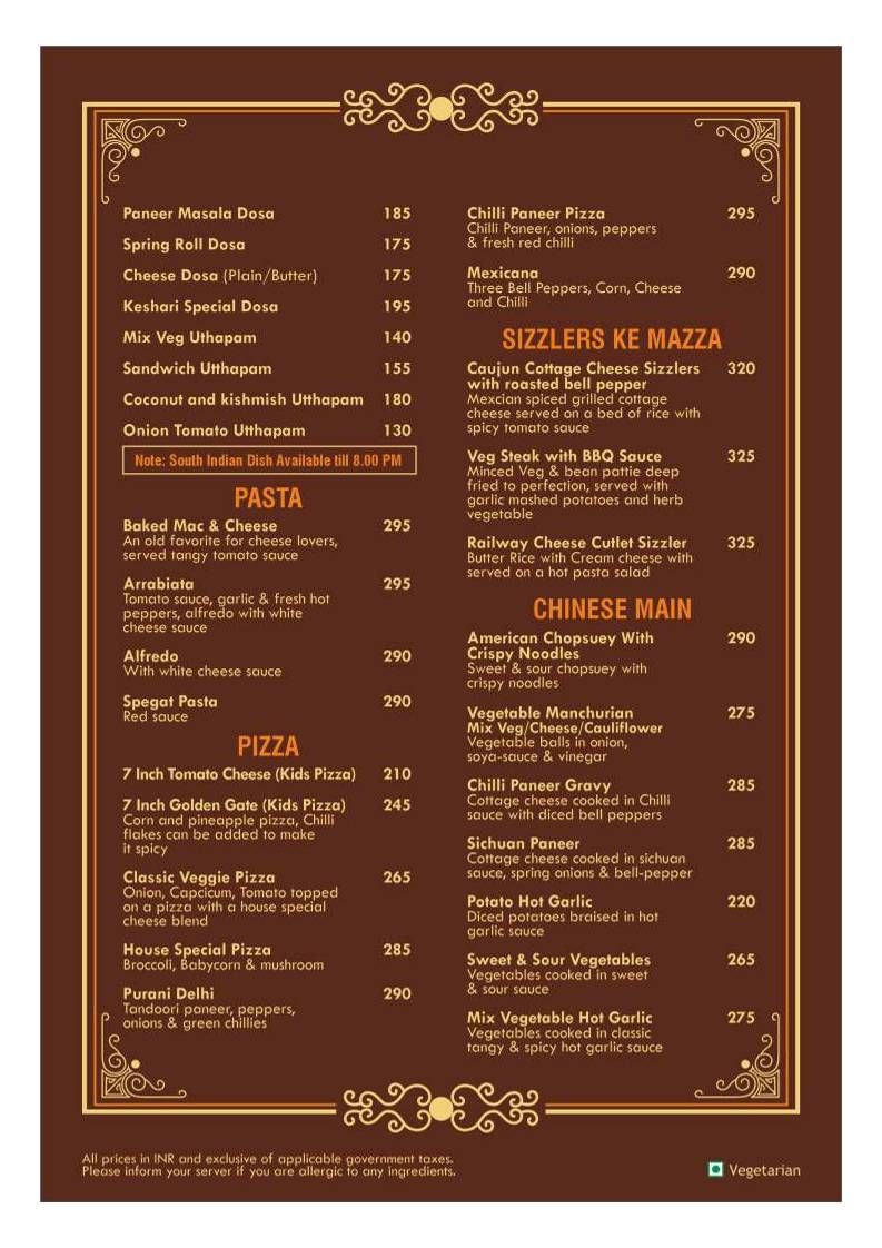 Keshari Food Plaza & Banquet menu